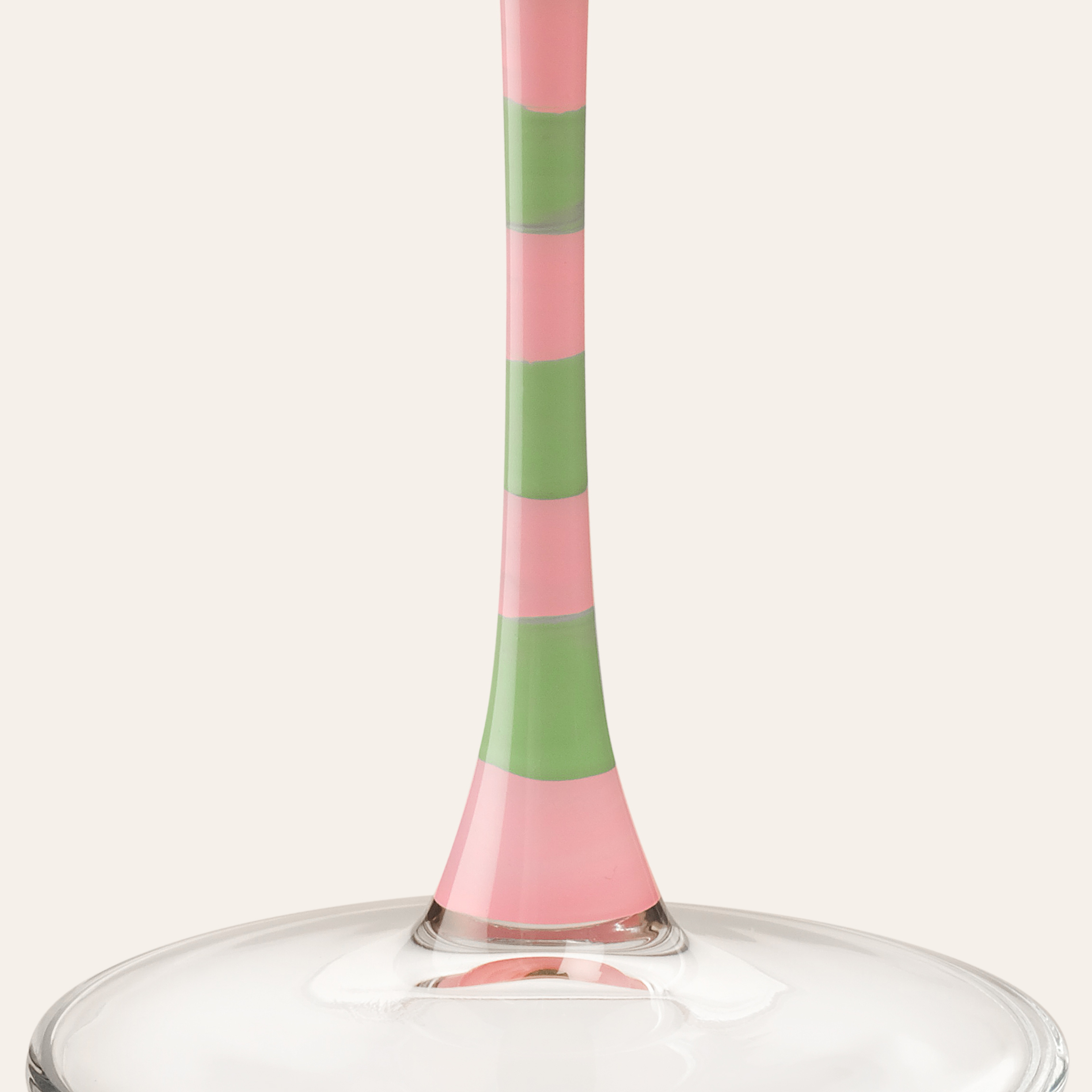 Loess Cam Kadeh 580 Ml Pembe - Yeşil