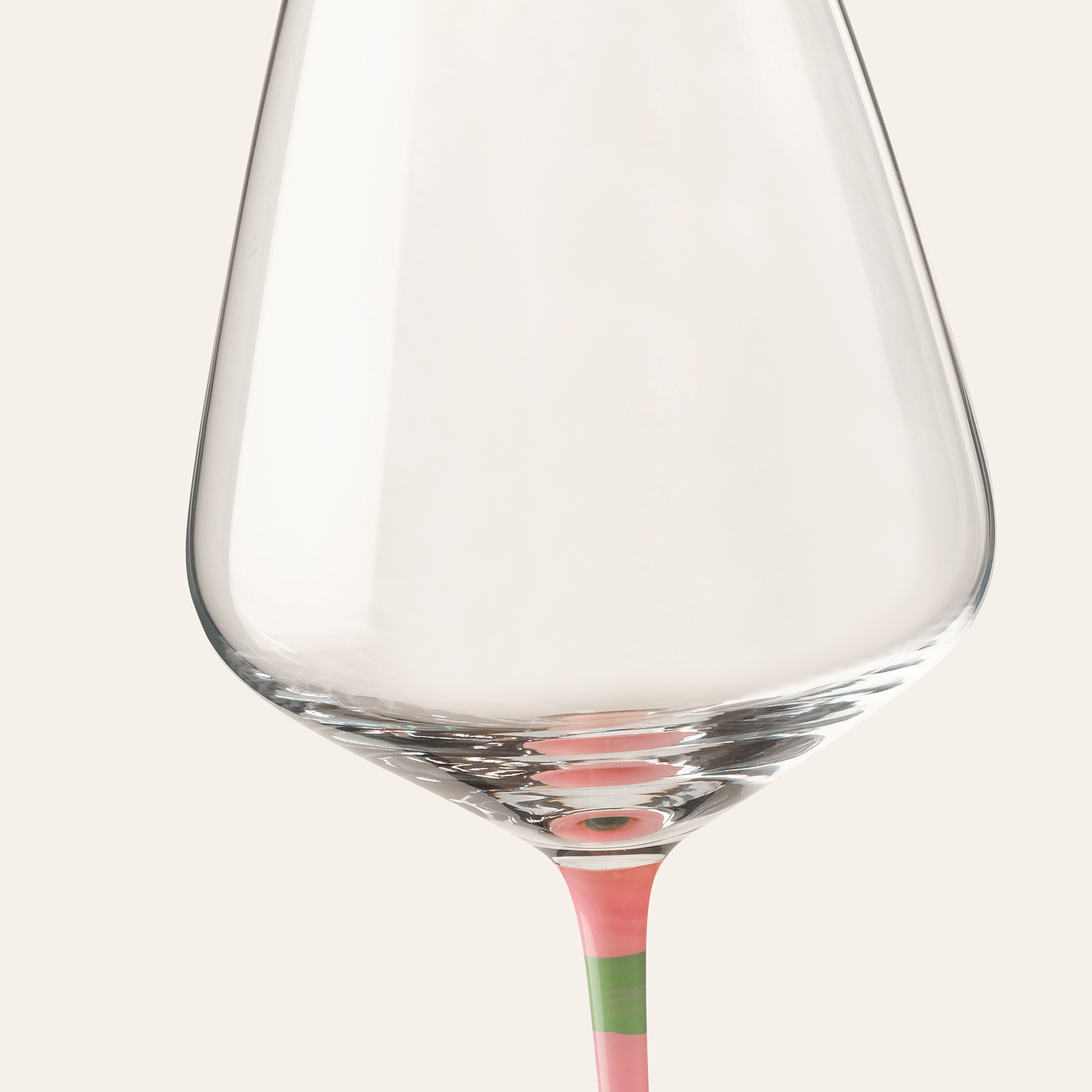 Loess Cam Kadeh 580 Ml Pembe - Yeşil