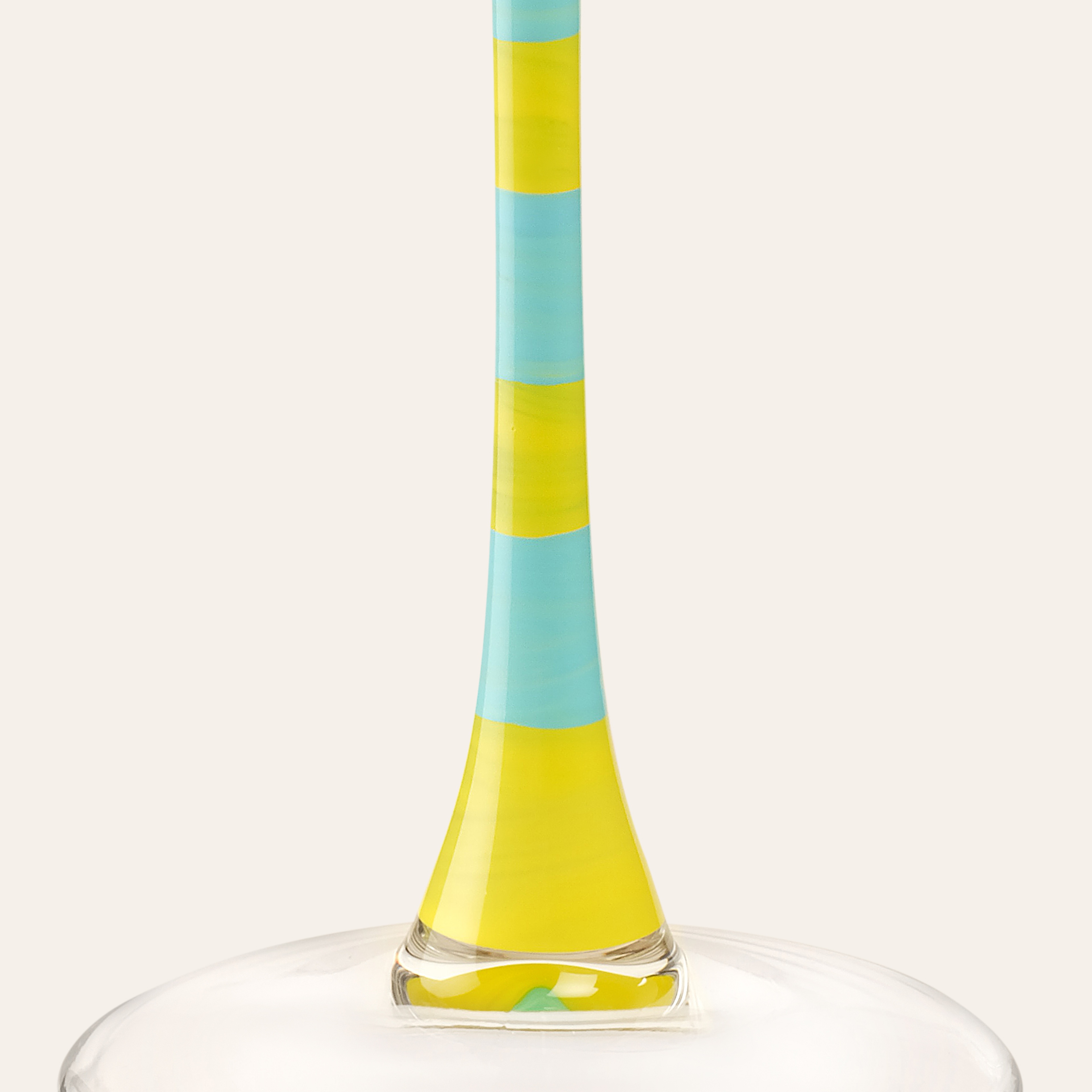 Loess Cam Kadeh 180 Ml Mavi - Sarı