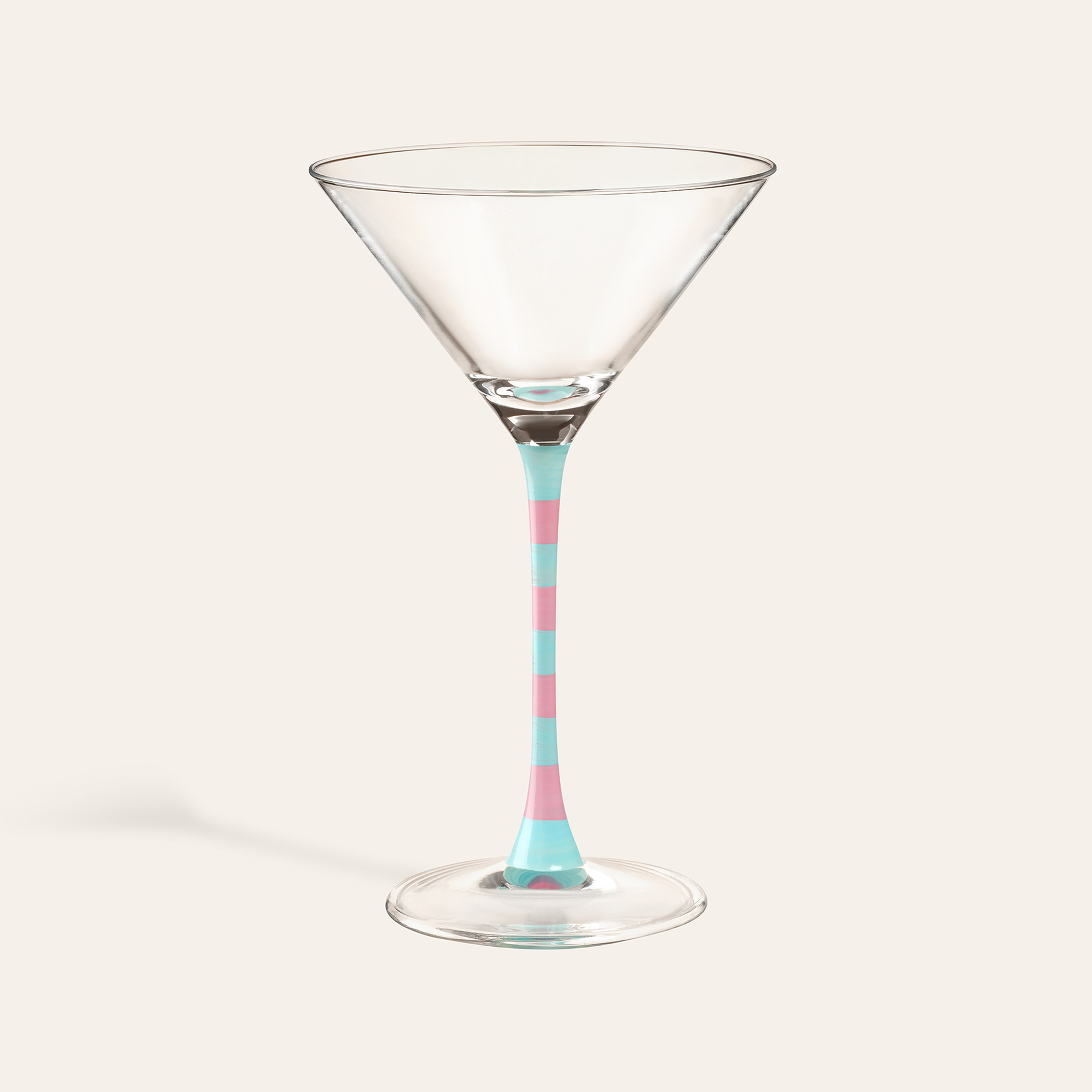 Loess Cam Kadeh 230 Ml Pembe - Mavi