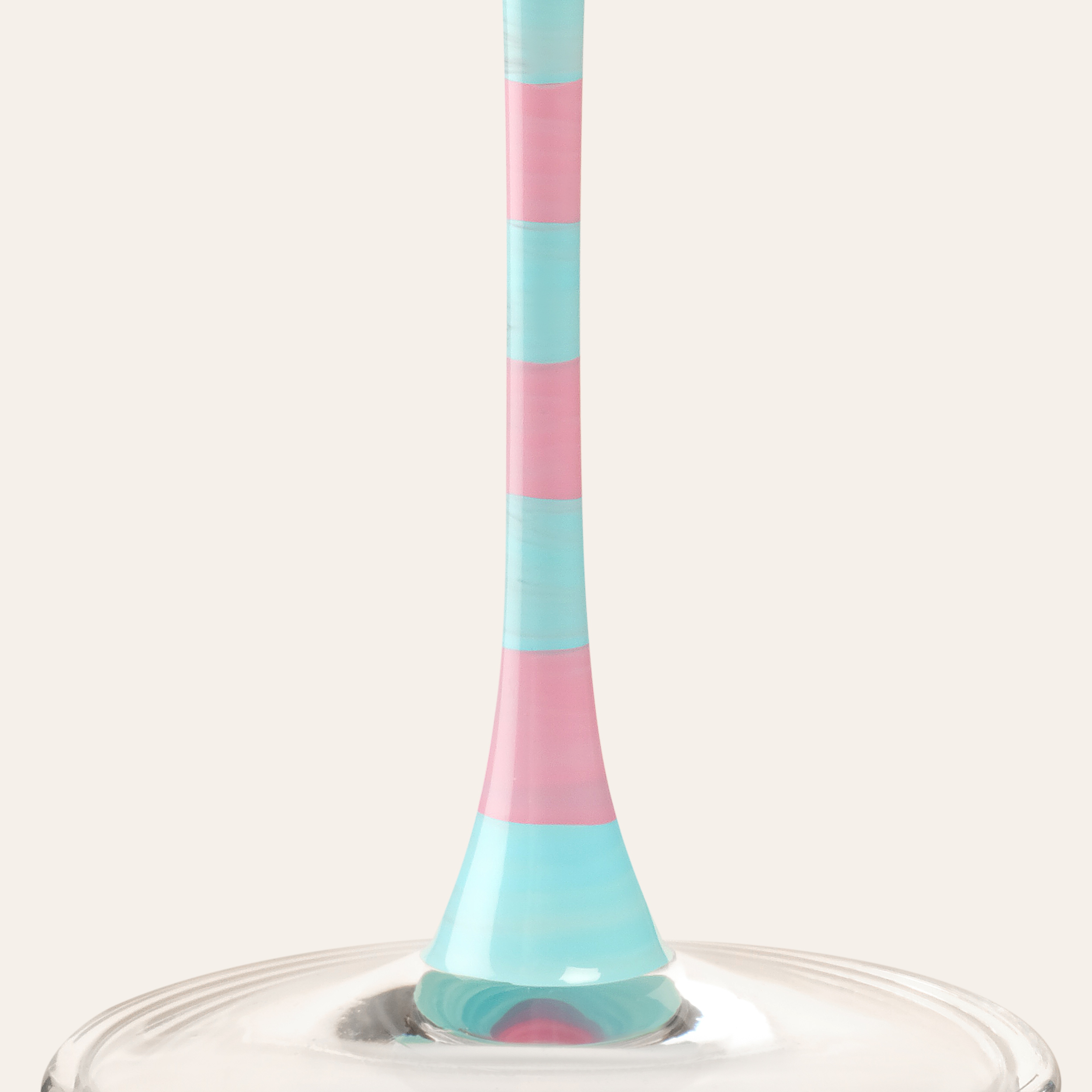 Loess Cam Kadeh 230 Ml Pembe - Mavi