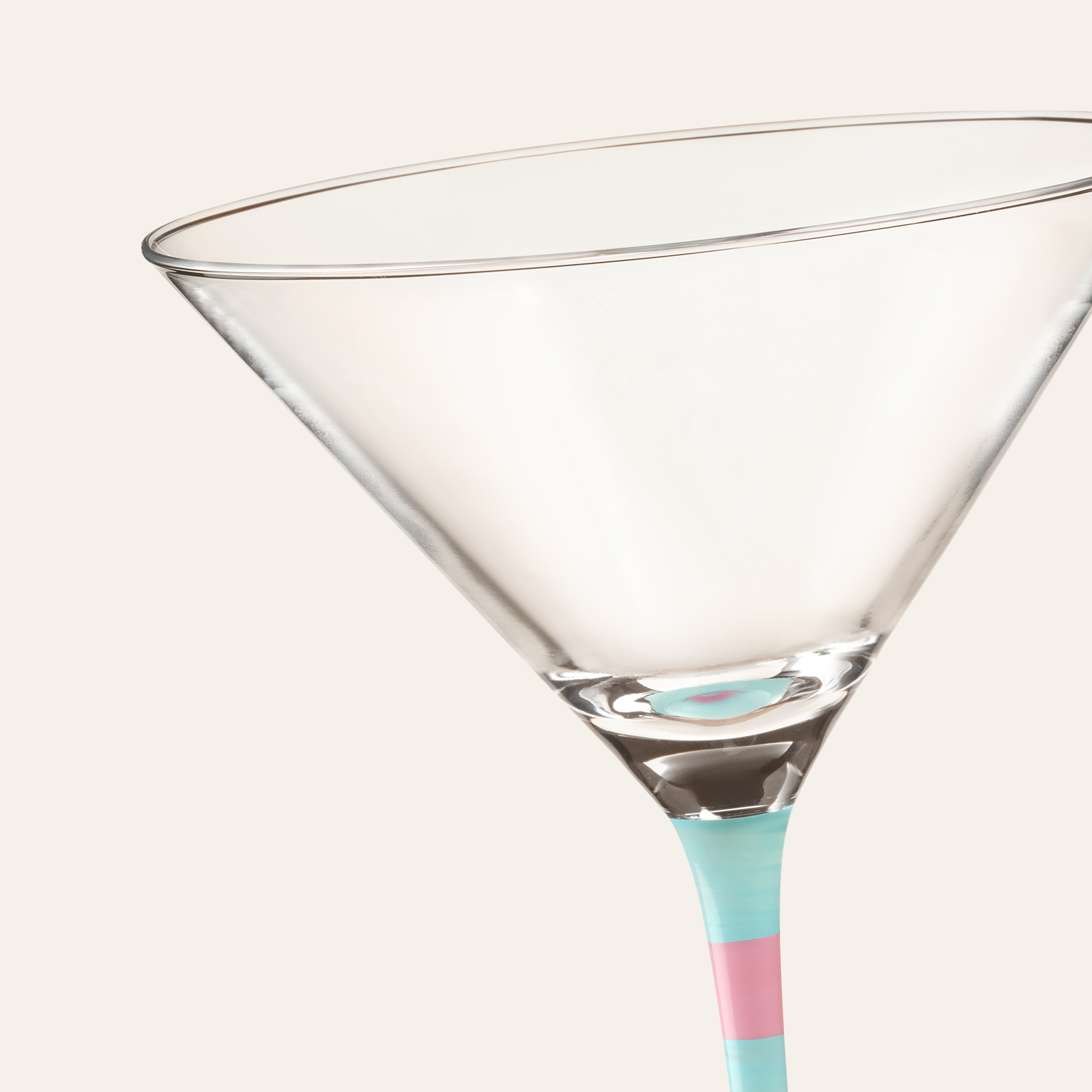 Loess Cam Kadeh 230 Ml Pembe - Mavi