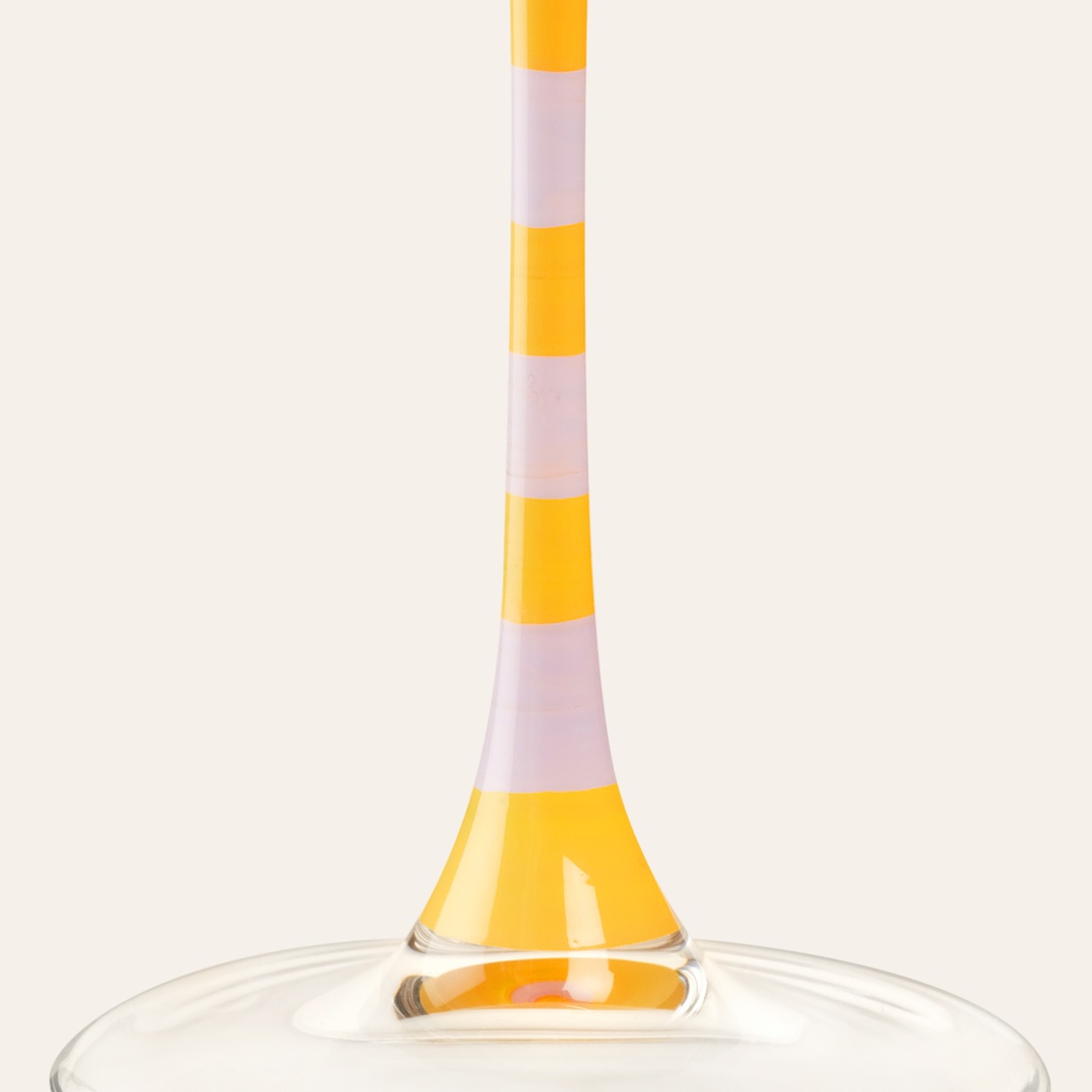 Loess Cam Kadeh 270 Ml Sarı - Lila