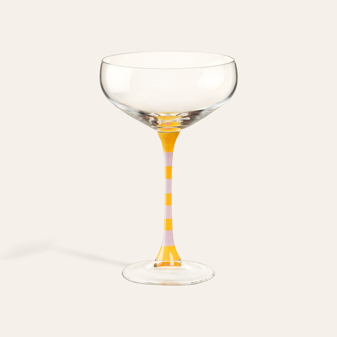 Loess Cam Kadeh 270 Ml Sarı - Lila