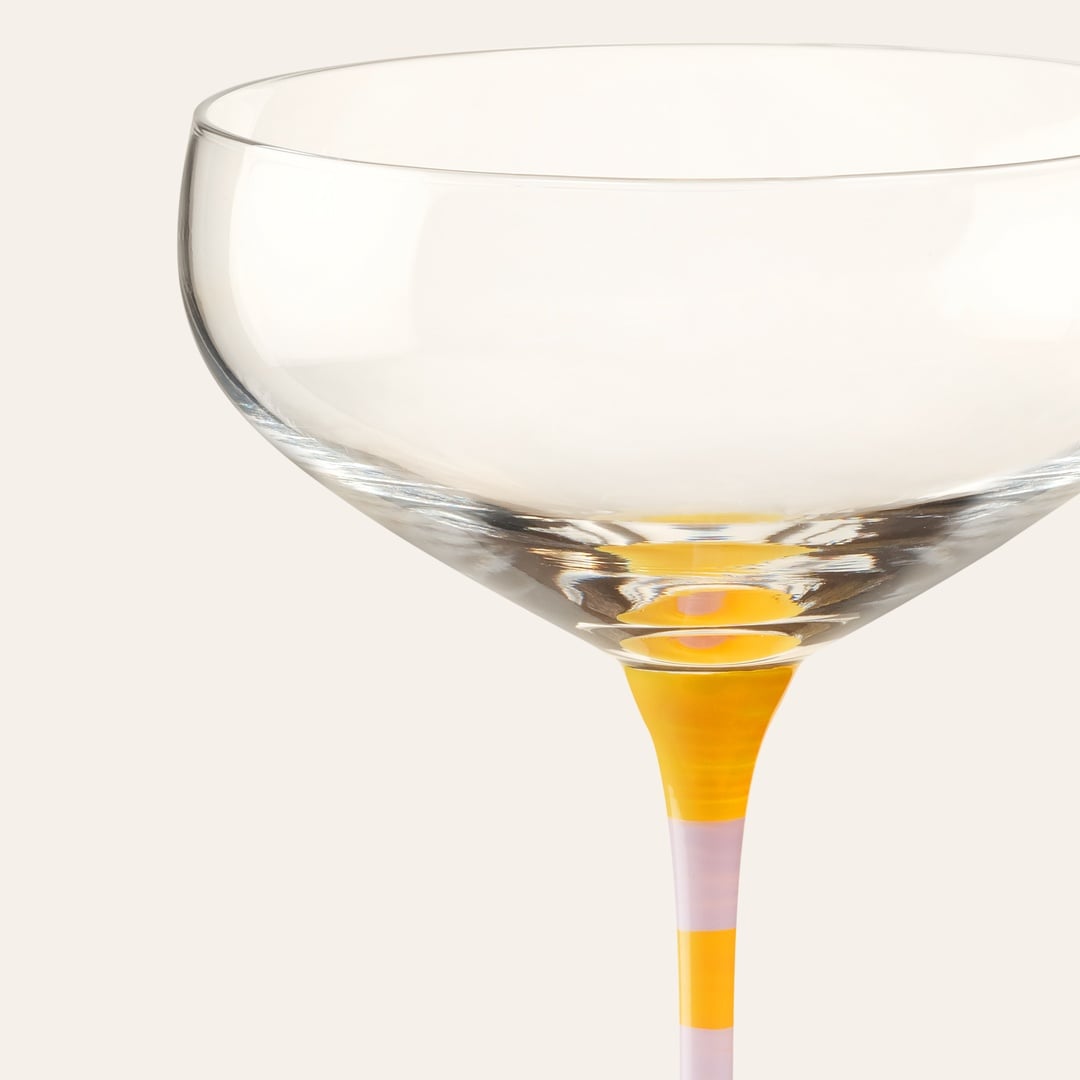 Loess Cam Kadeh 270 Ml Sarı - Lila