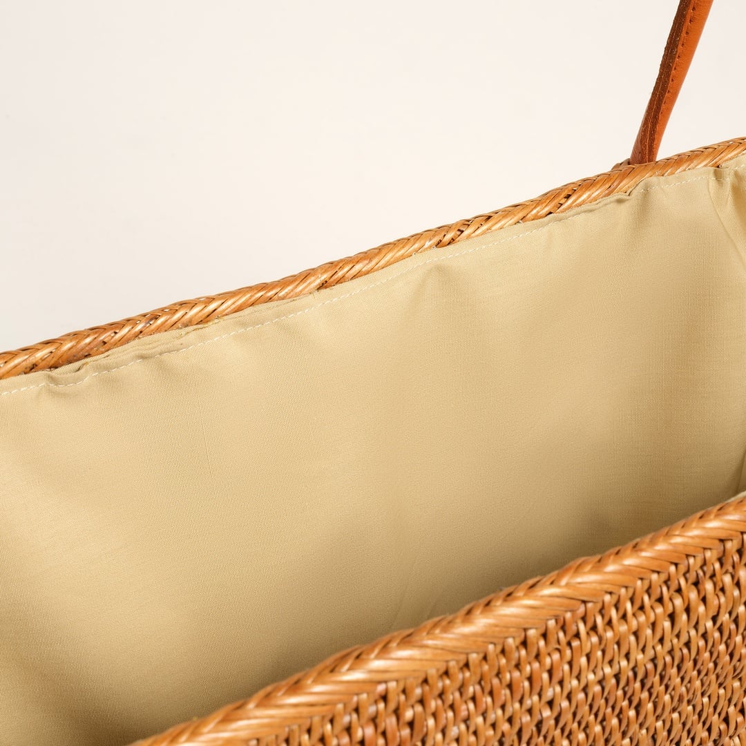 Flores Su Sümbülü - Deniz Çayırı Çanta 40x25 Cm Natural