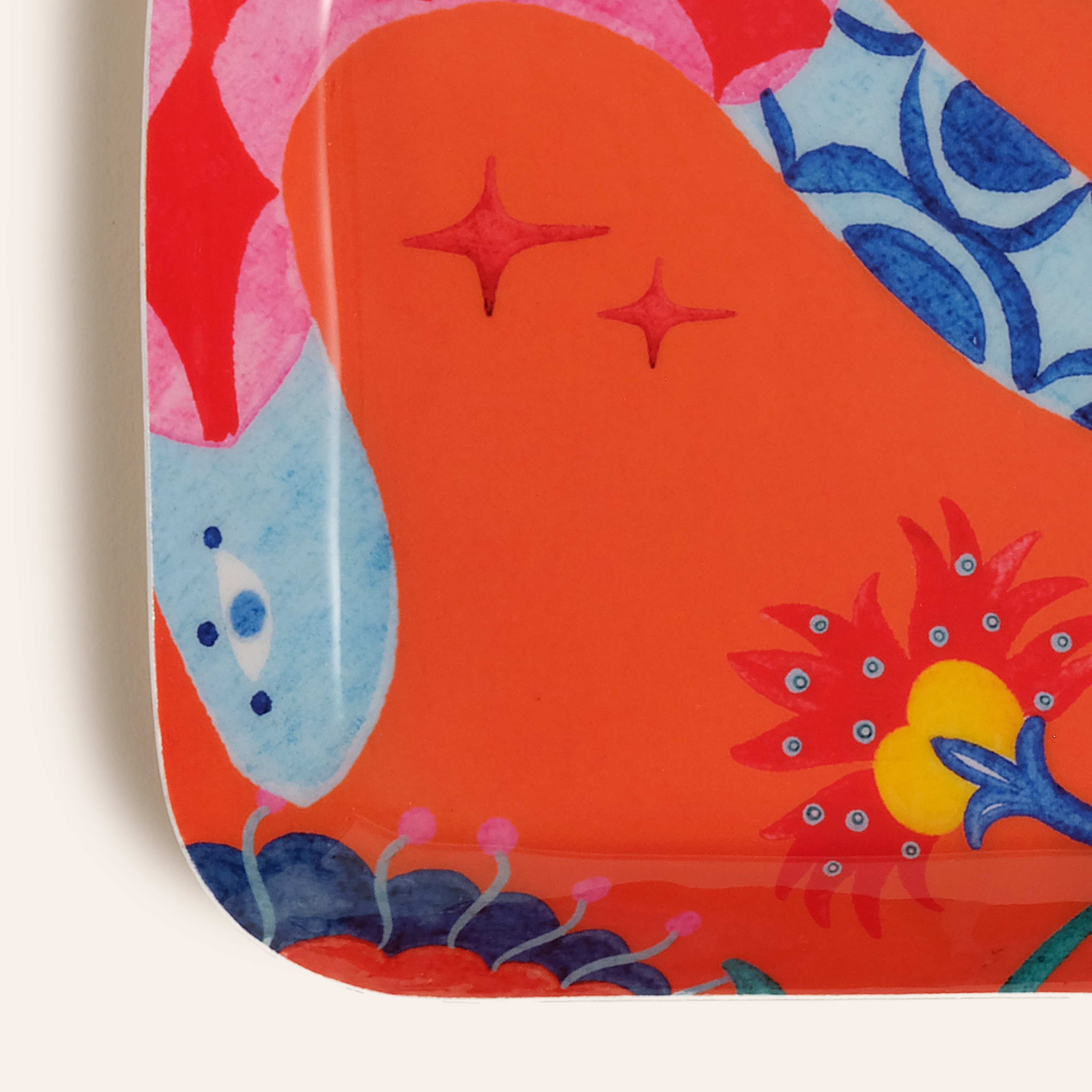 Nanpur Metal Dekoratif Tepsi 42x15x2 Cm Turuncu