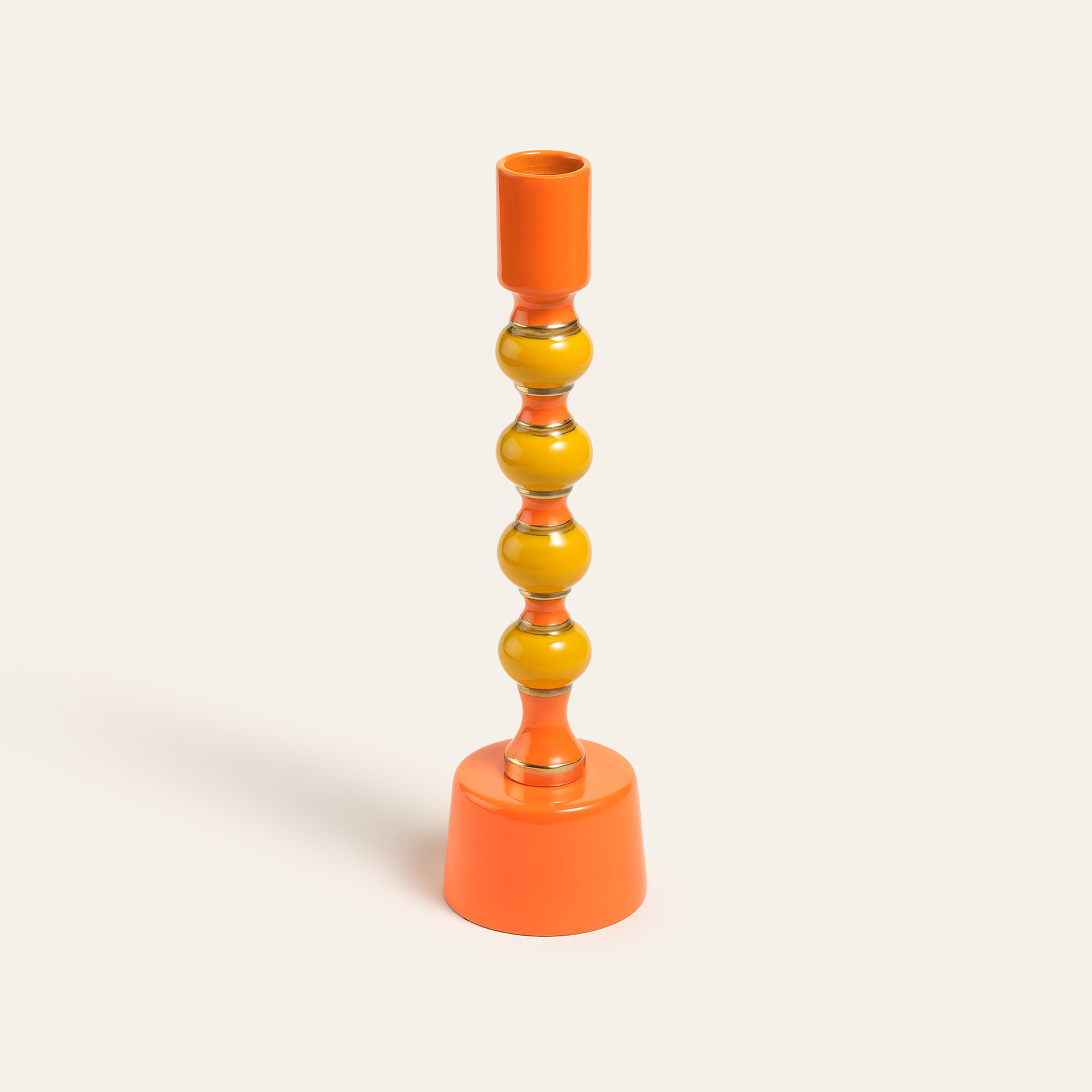 Nanpur Metal Şamdan 7x7x23 Cm Turuncu
