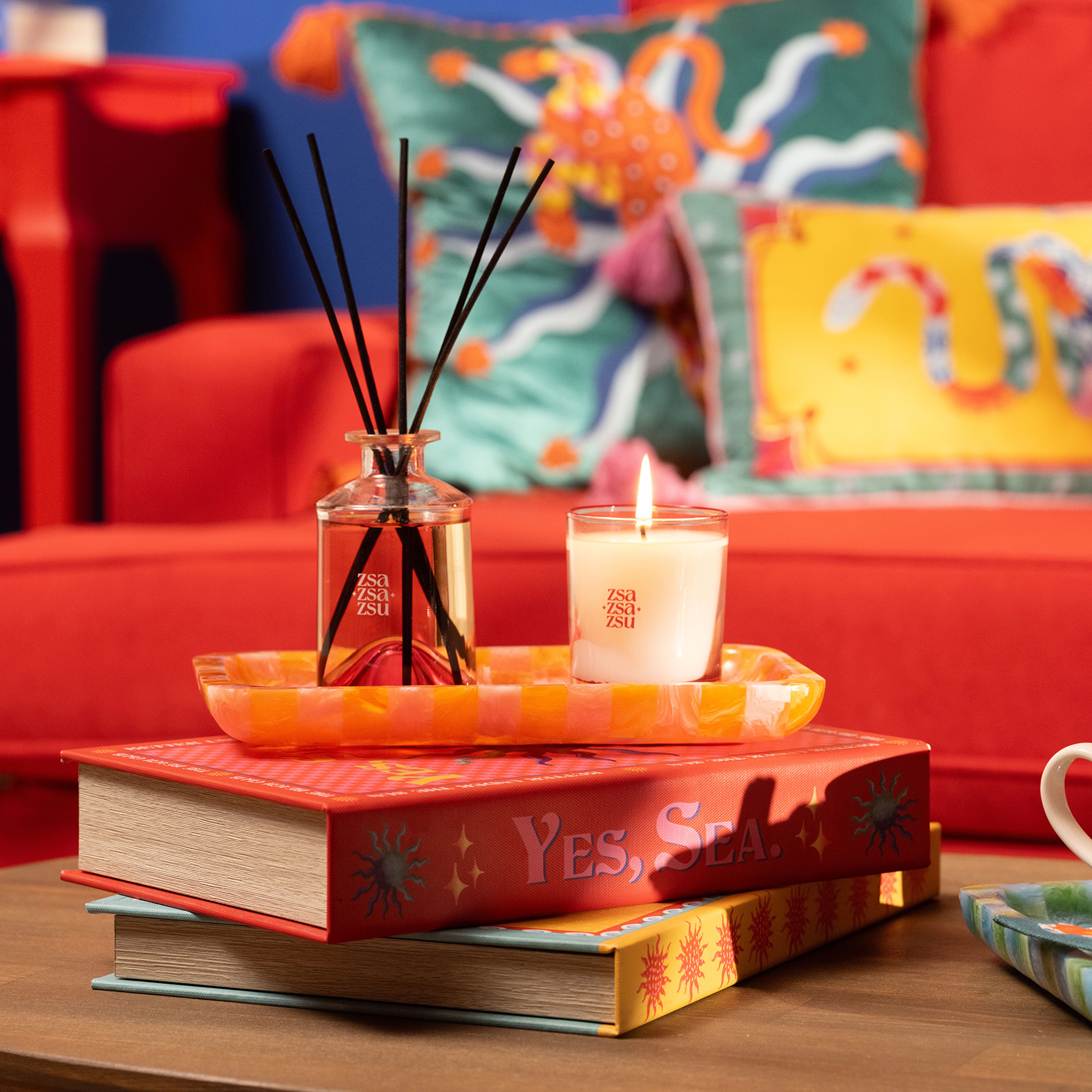 Tanda Reçine Tepsi 25x15x3 Cm Turuncu - Pembe