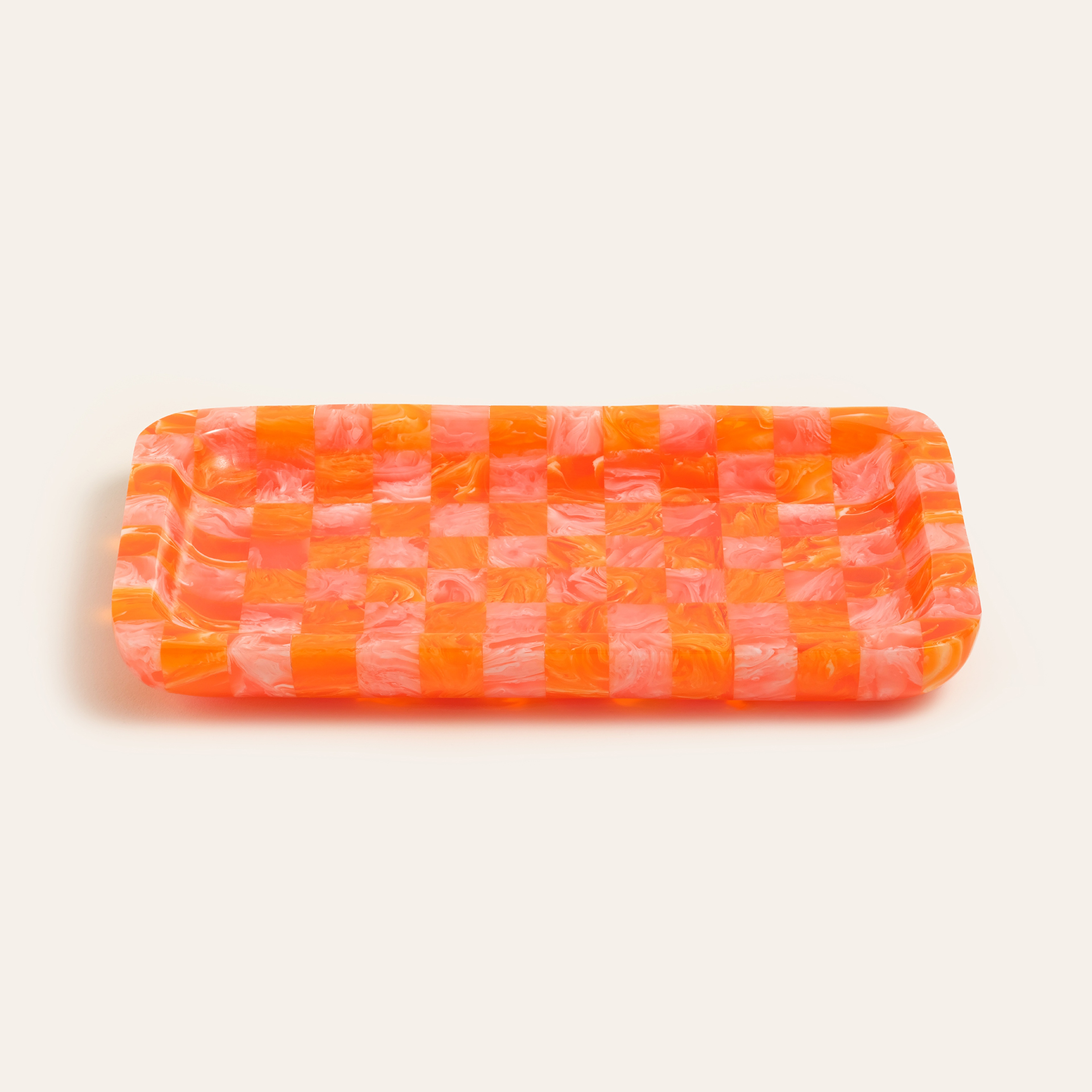 Tanda Reçine Tepsi 25x15x3 Cm Turuncu - Pembe