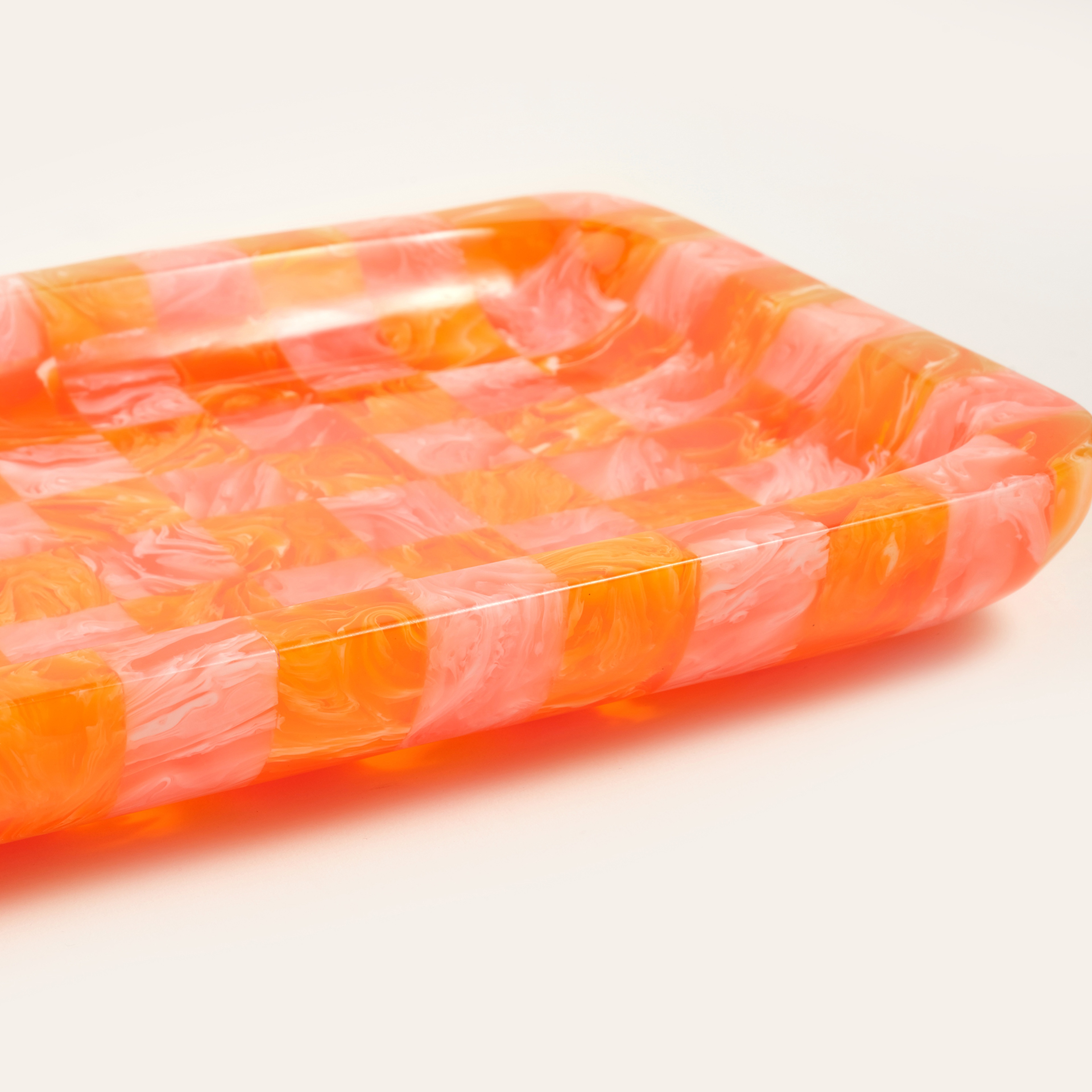 Tanda Reçine Tepsi 25x15x3 Cm Turuncu - Pembe