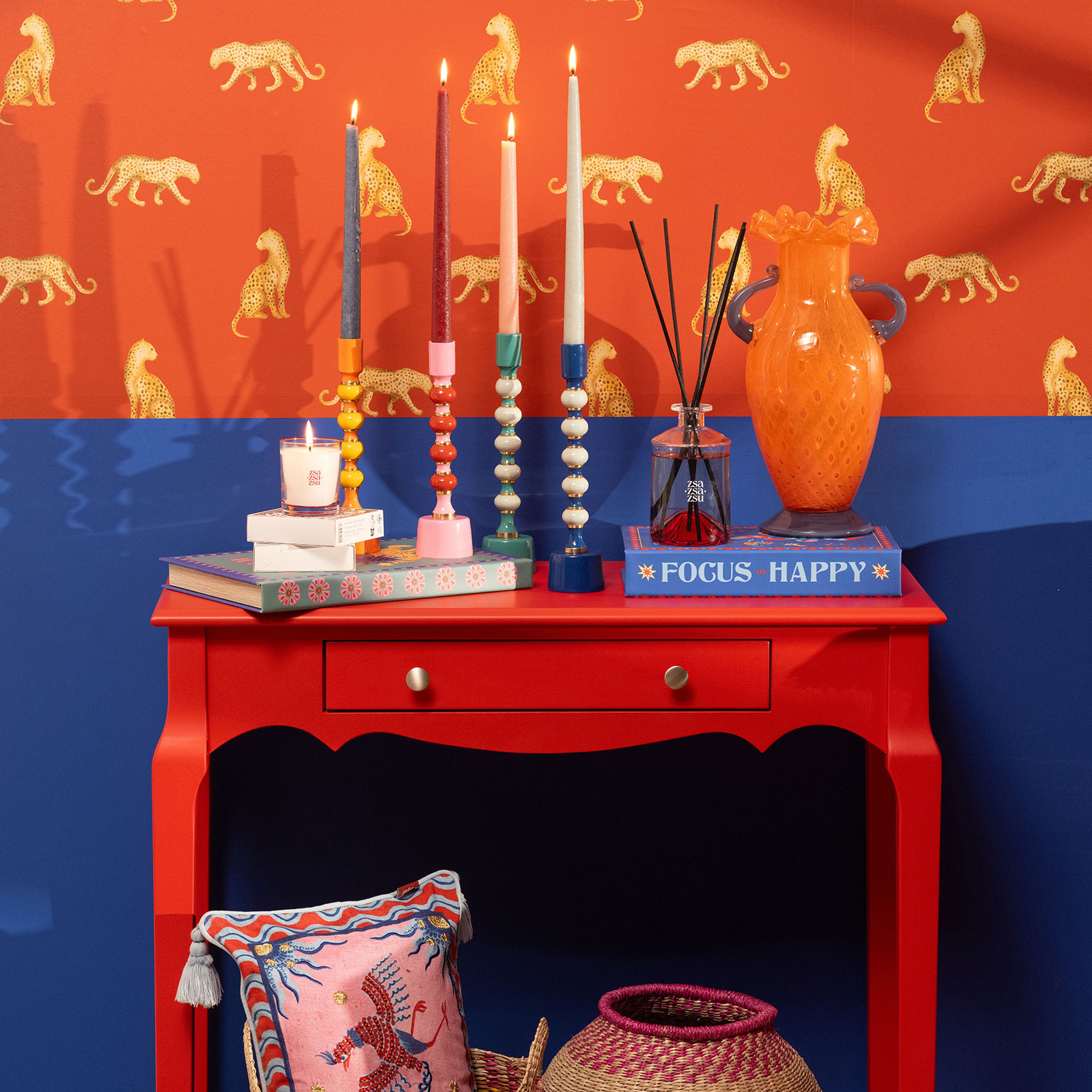 Baıta Cam Vazo 21x16x36 Cm Turuncu