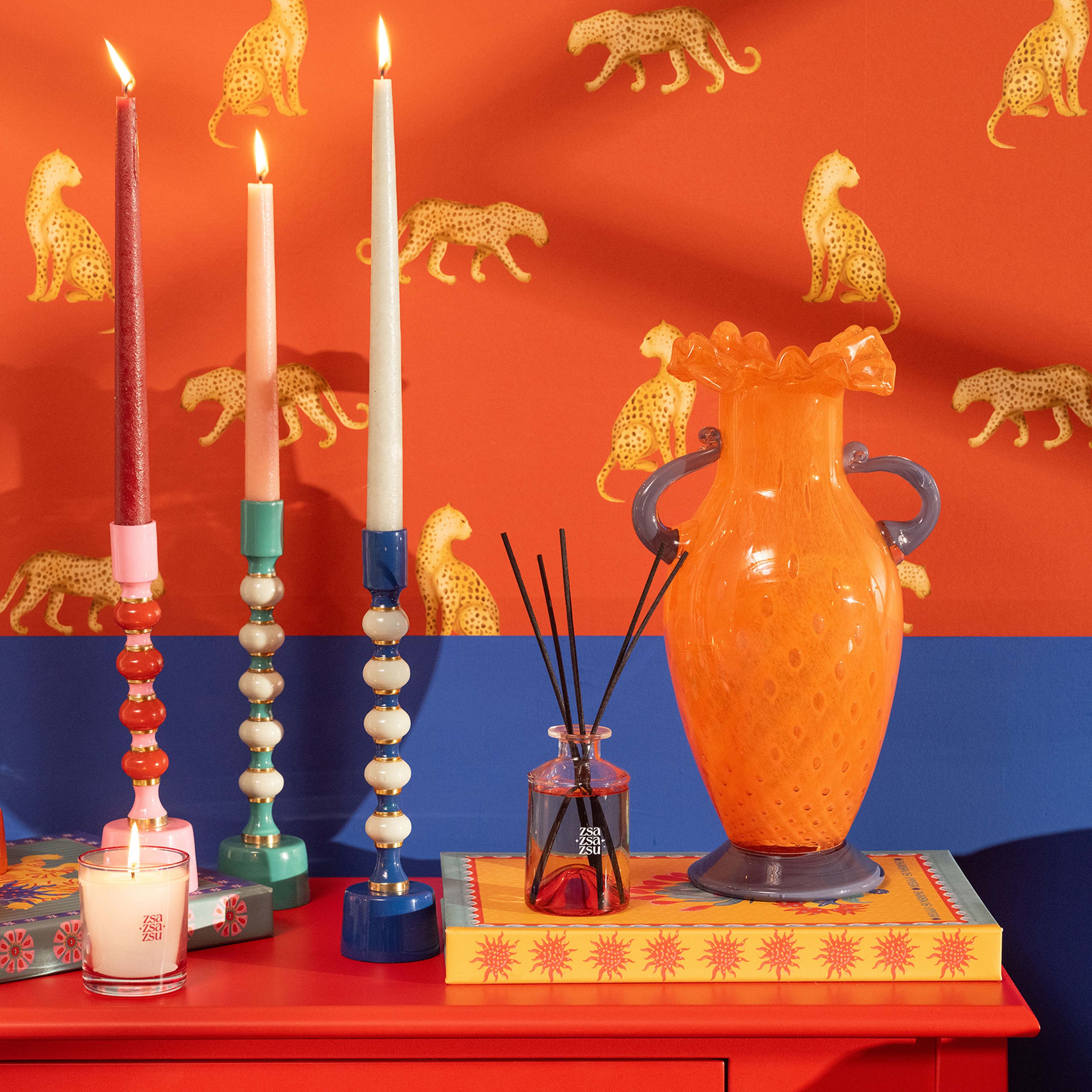 Baıta Cam Vazo 21x16x36 Cm Turuncu