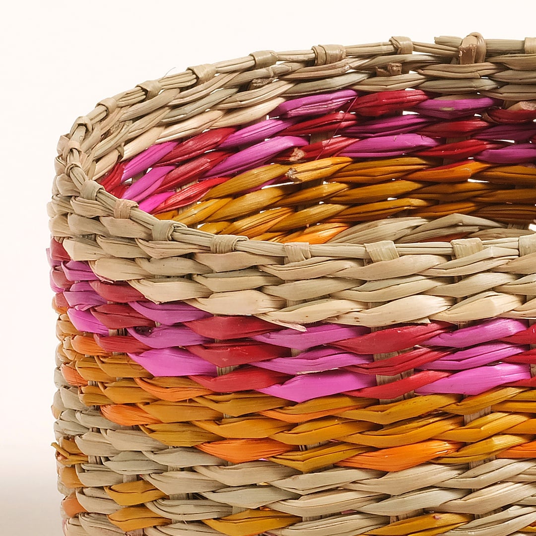 Tam Dao Deniz Çayırı Sepet 11x9 Cm Fuşya - Sarı