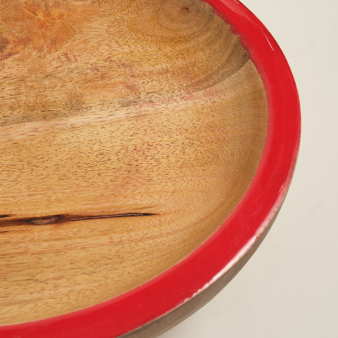 Lakrı Mango Ağacı Sunum Tahtası 22x22x8 Cm Kırmızı