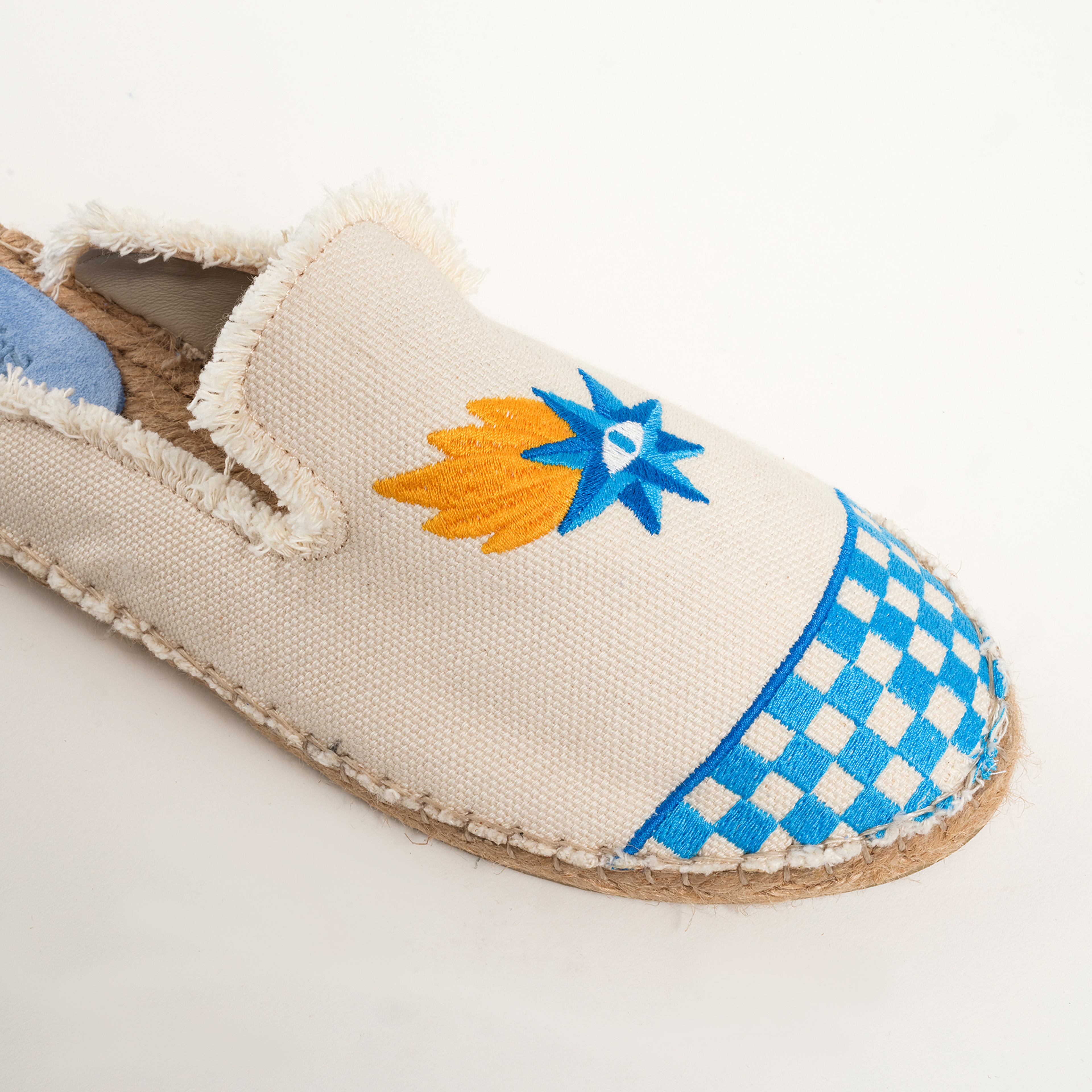 Florya Jüt Terlik 37-40 Ekru - Mavi