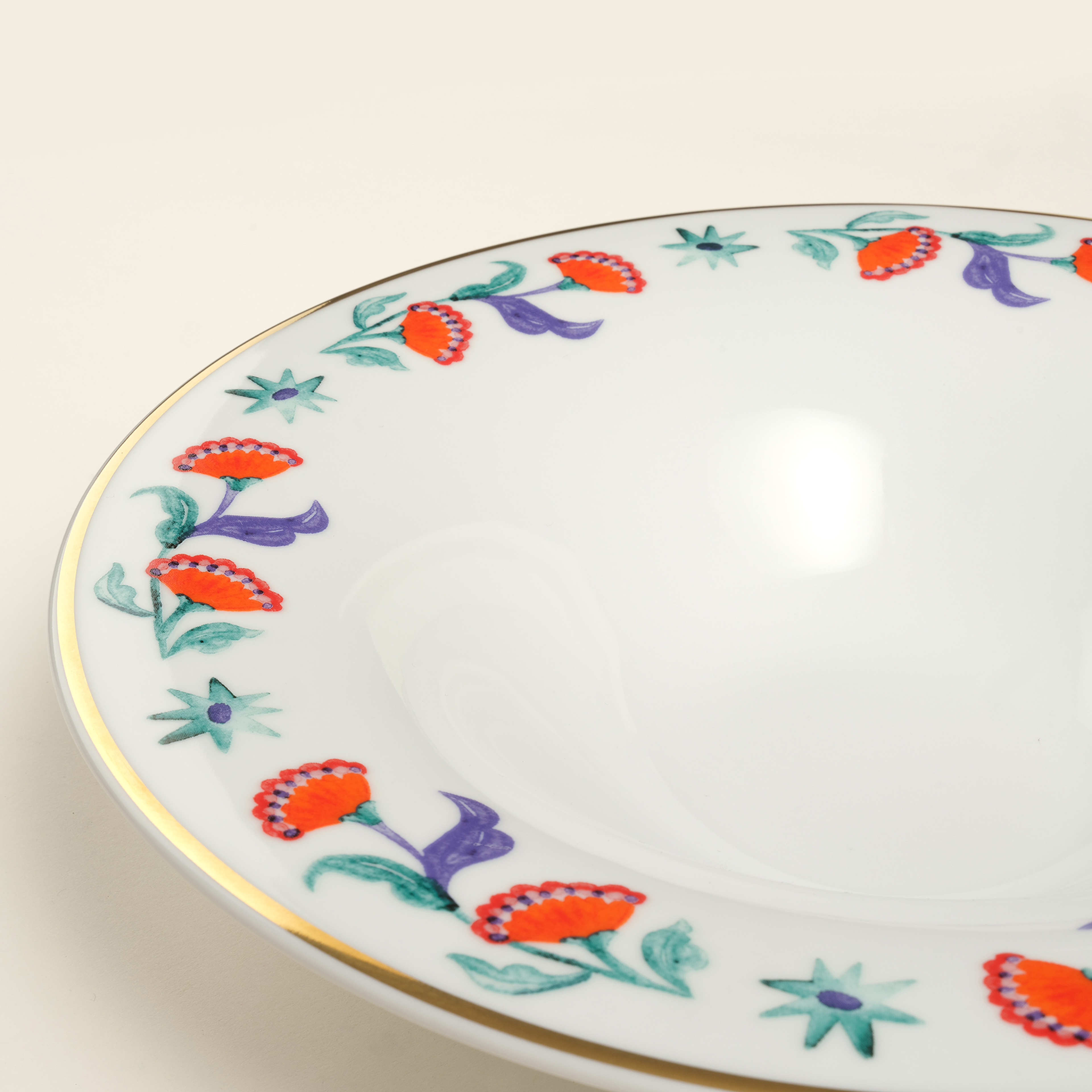 Lublın Porselen Pizza Tabağı 33x33x1.5 Cm Mavi - Yeşil