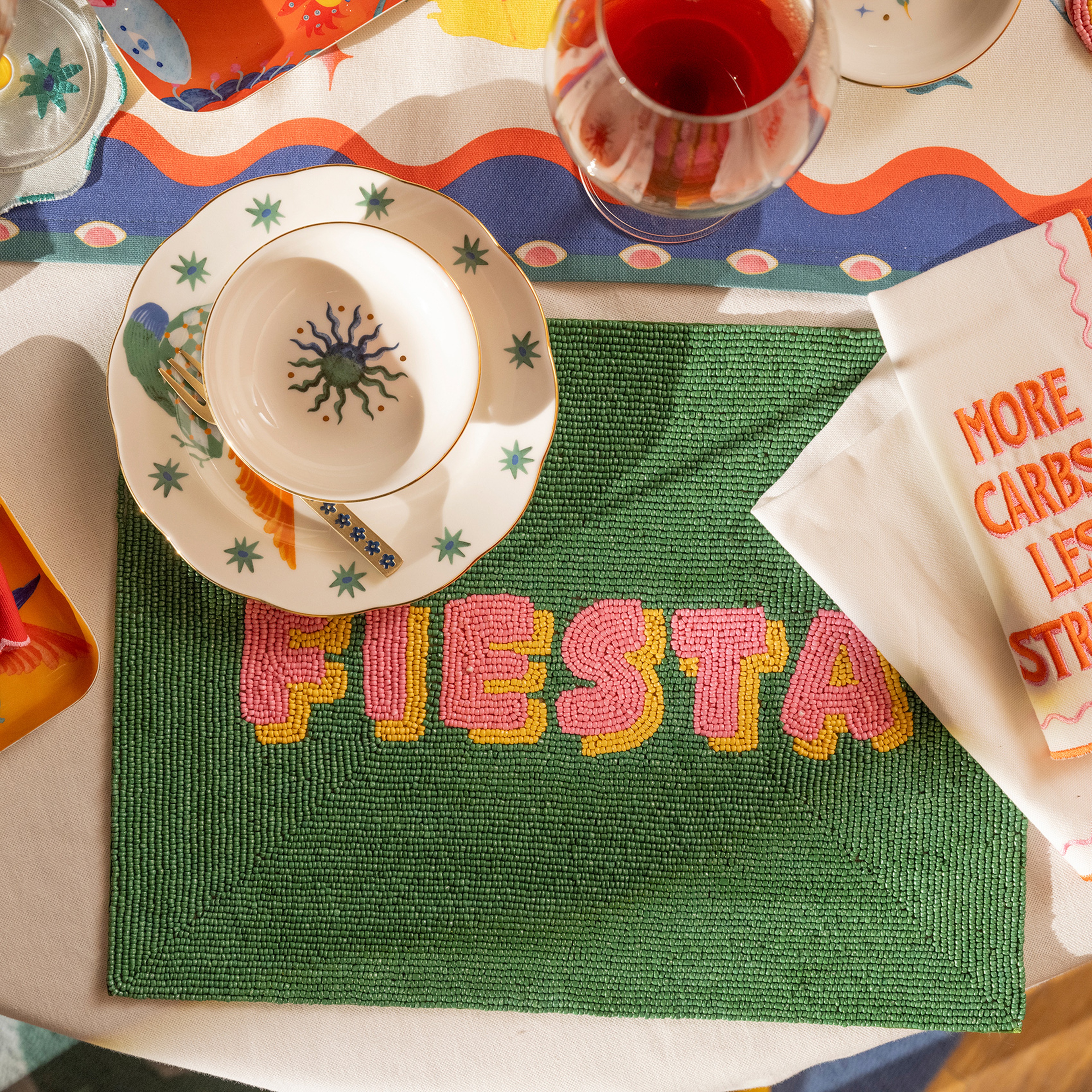 Khanpur Cam Boncuk Amerikan Servis 30x40 Cm Yeşil