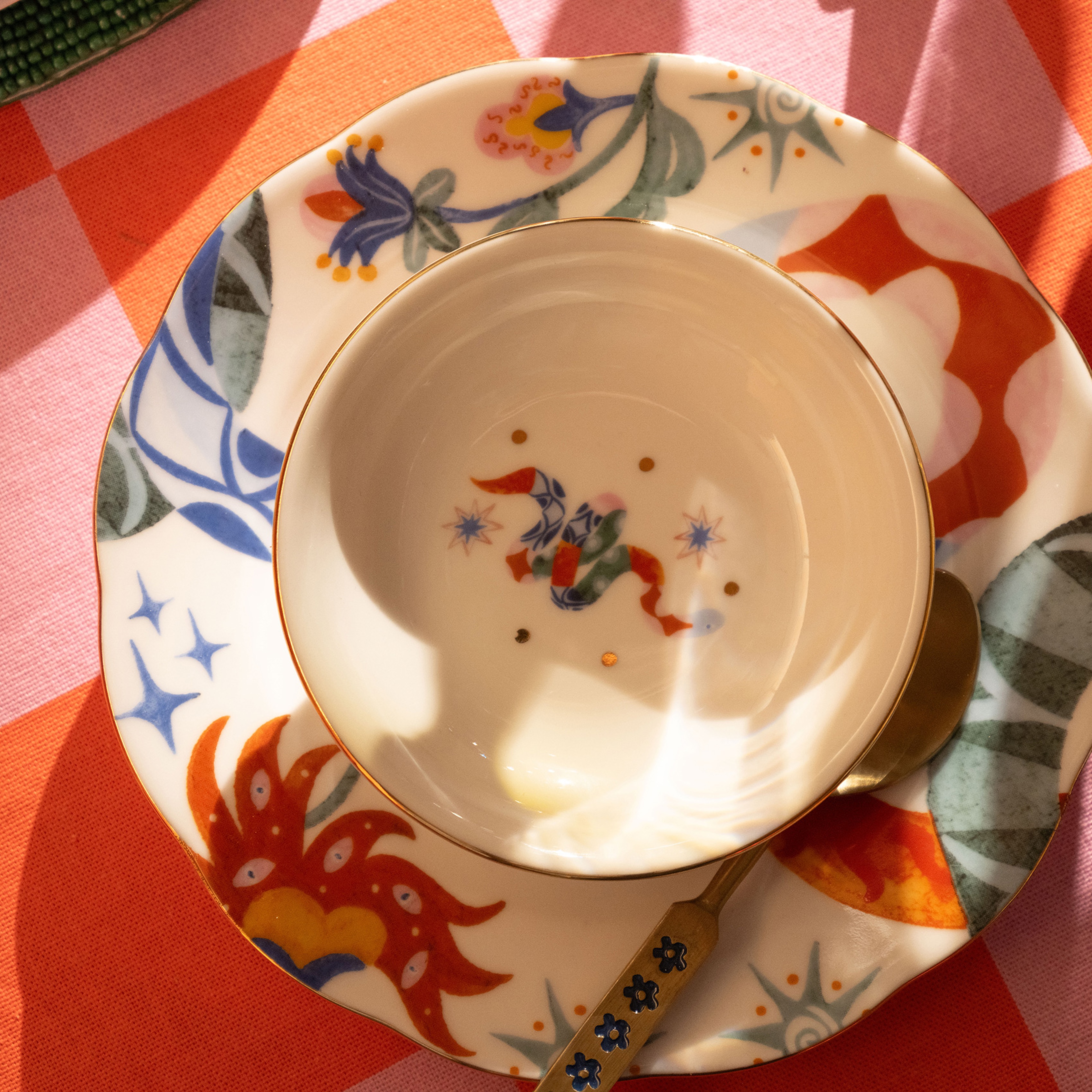 Emet Porselen Kase 11x11x2.9 Cm Renkli