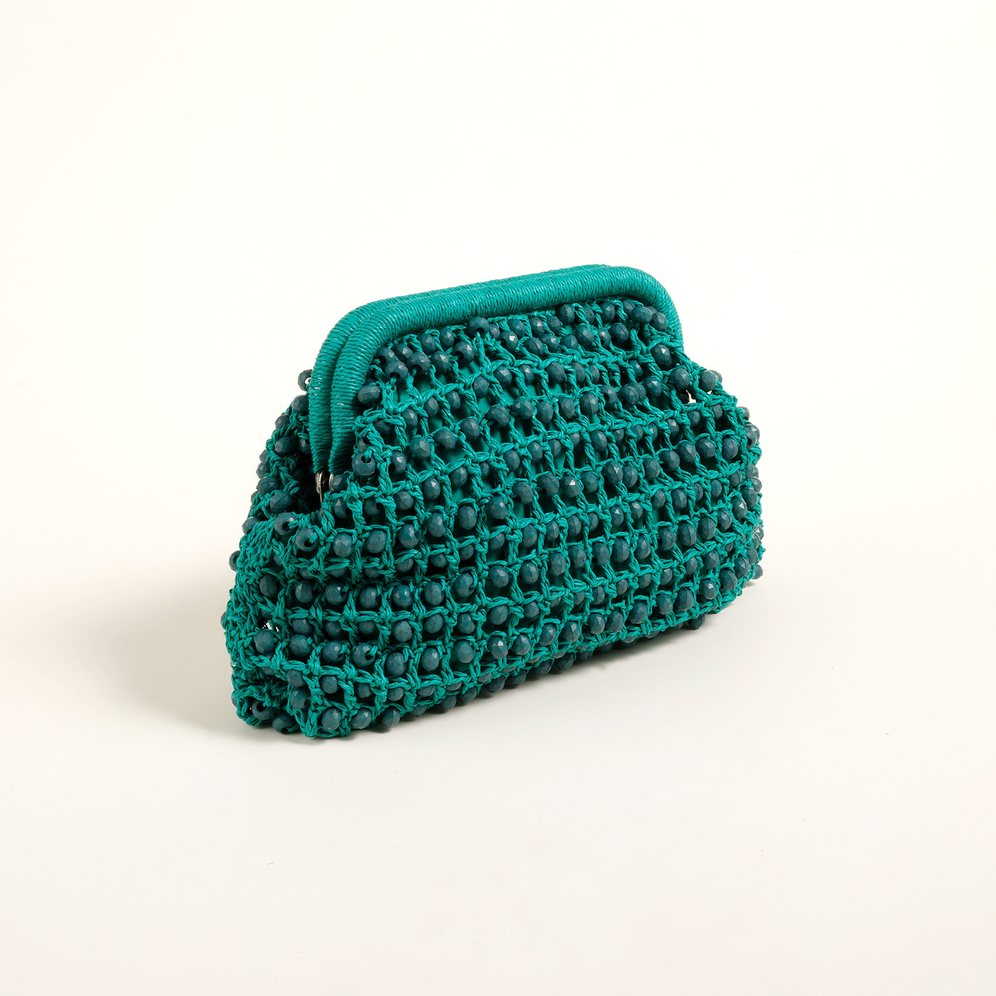 Delhı Rafya El Çantası 26x16 Cm Yeşil