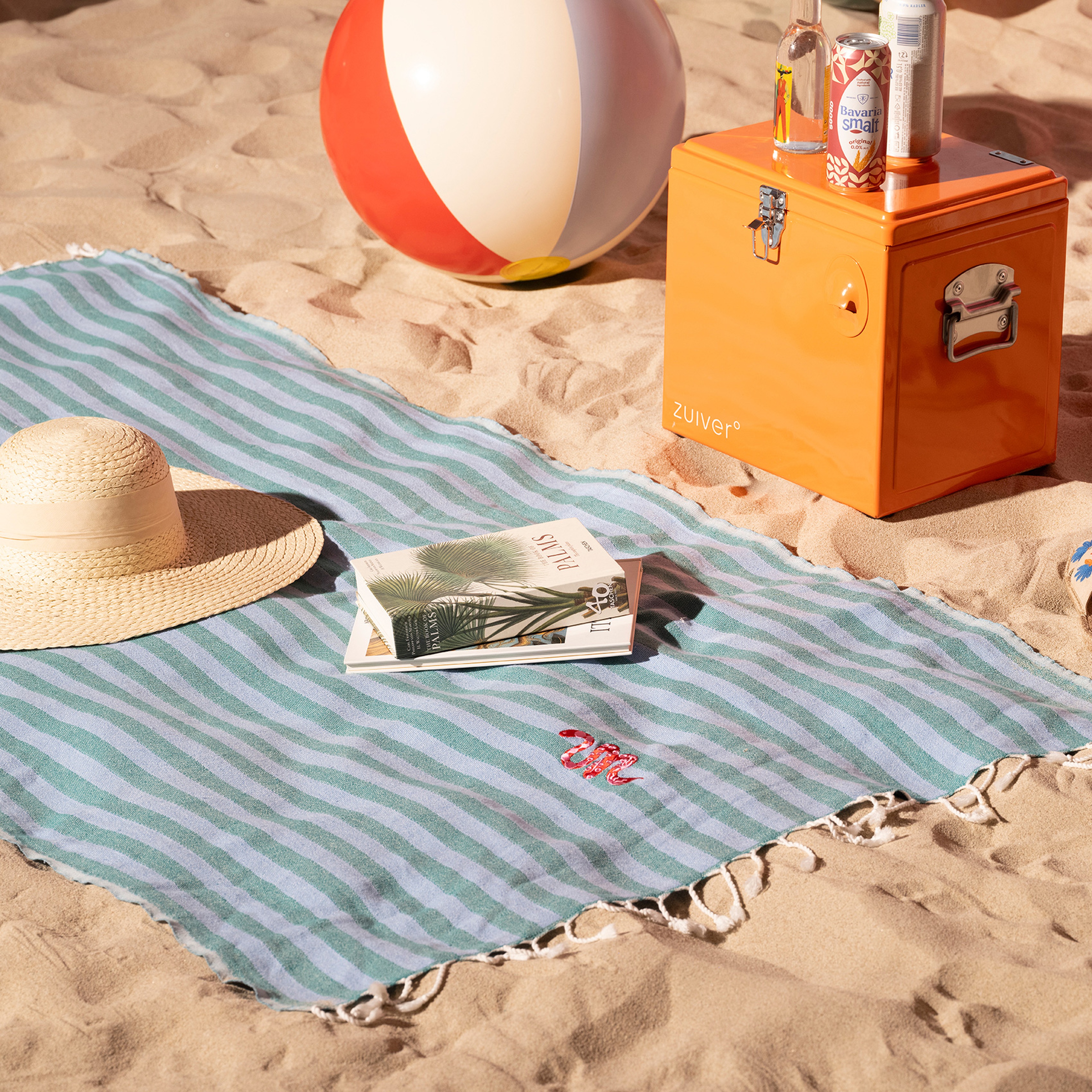 Baklan Nakışlı Pamuk Pamuklu Peştamal 90x170 Cm Yeşil - Mavi