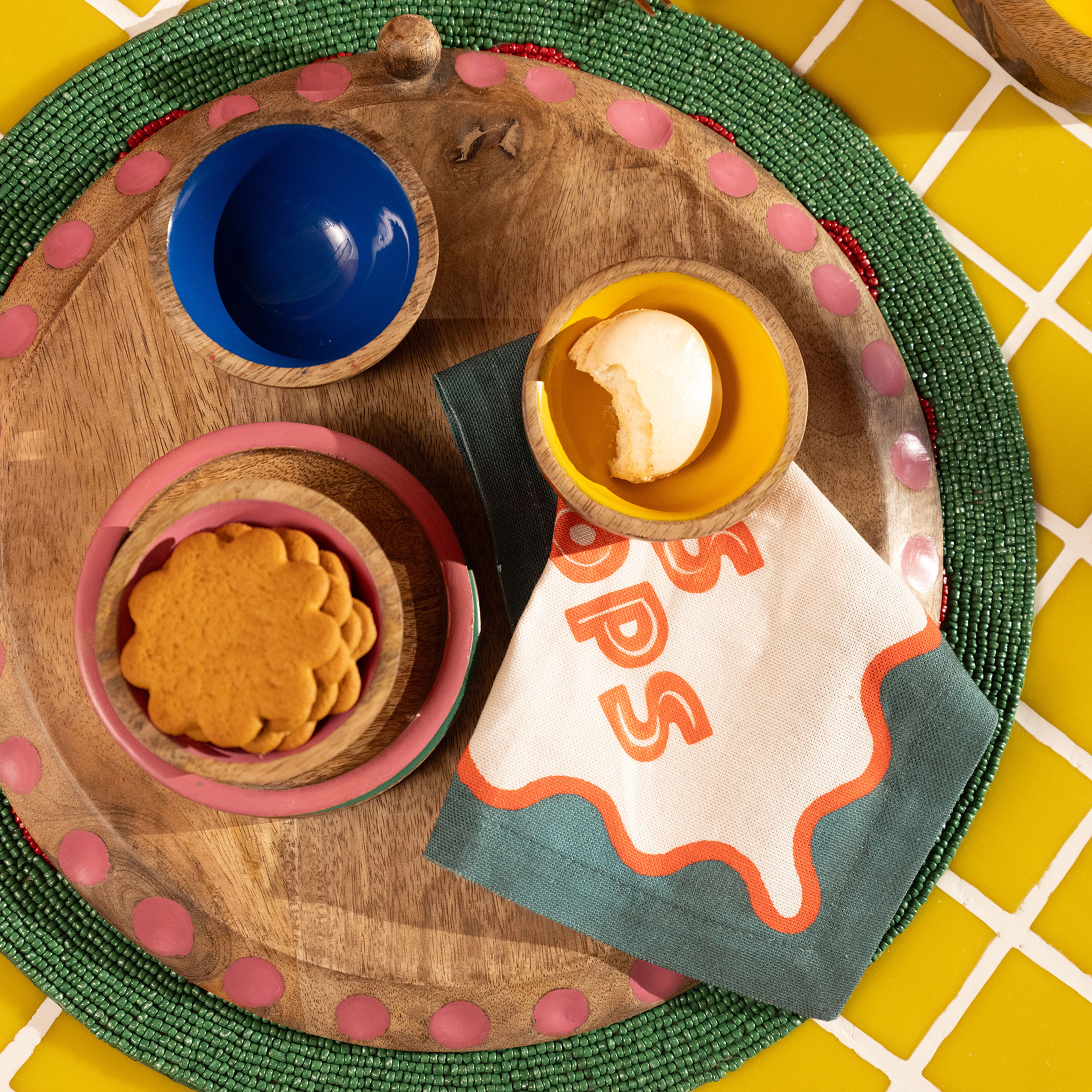 Nilüfer Dijital Baskılı Pamuk Peçete 25x25 Cm Renkli