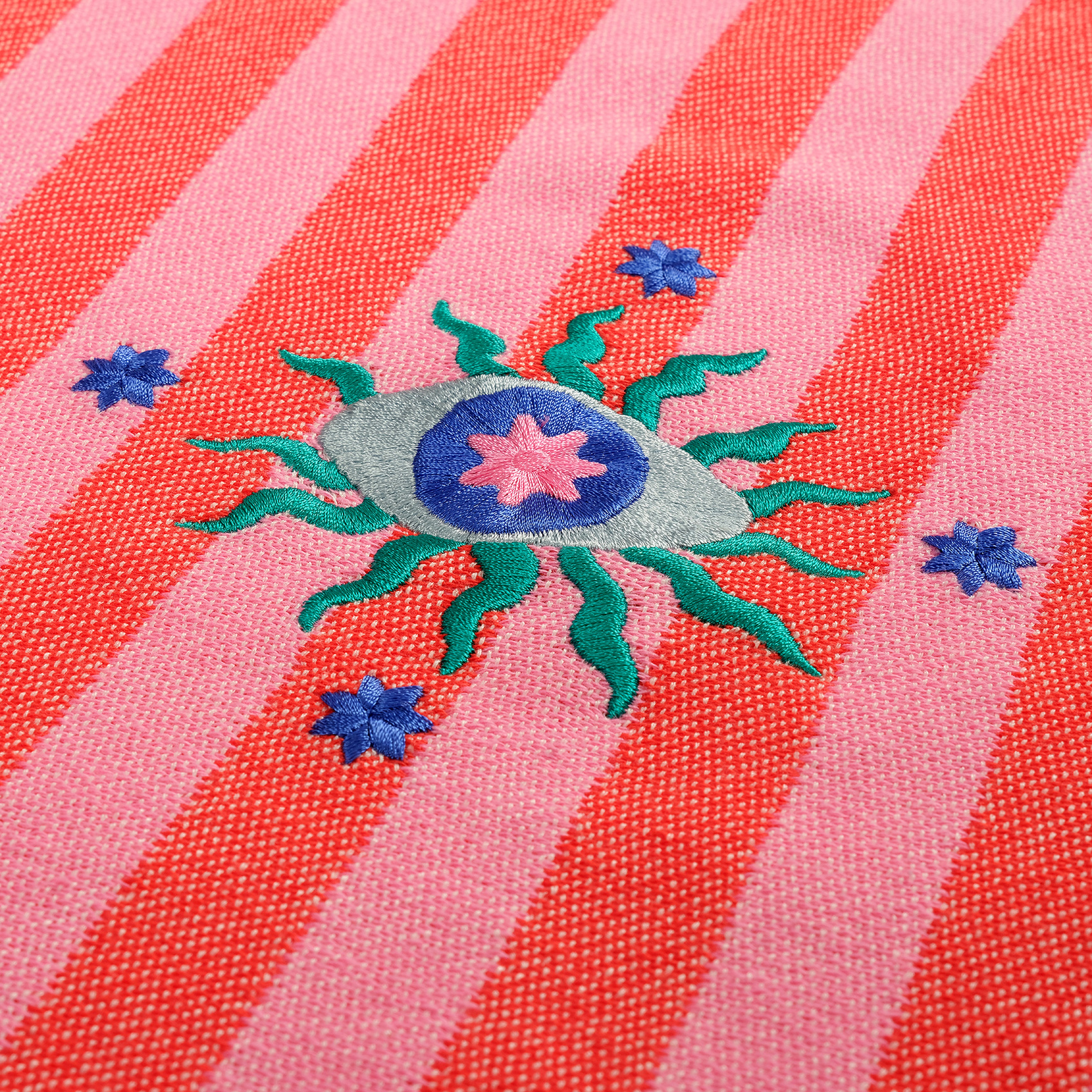 Baklan Nakışlı Pamuk Pamuklu Peştamal 90x170 Cm Kırmızı - Pembe