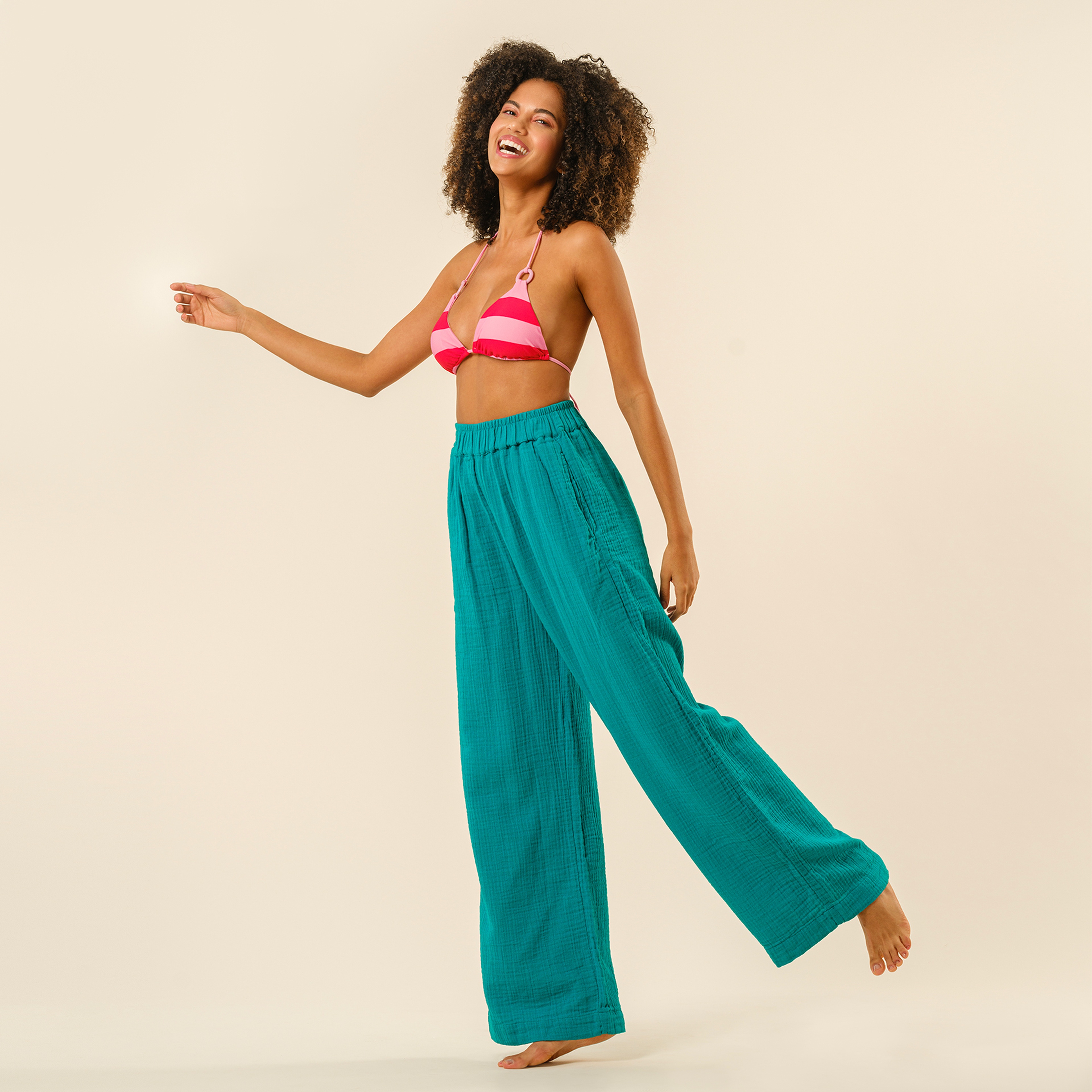 Protı Müslin Pantolon - Yeşil