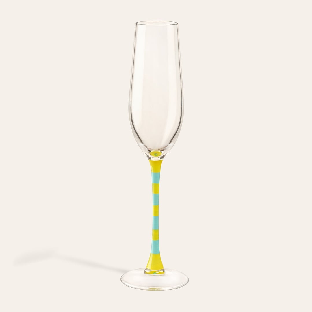 Loess Cam Kadeh 180 Ml Mavi - Sarı