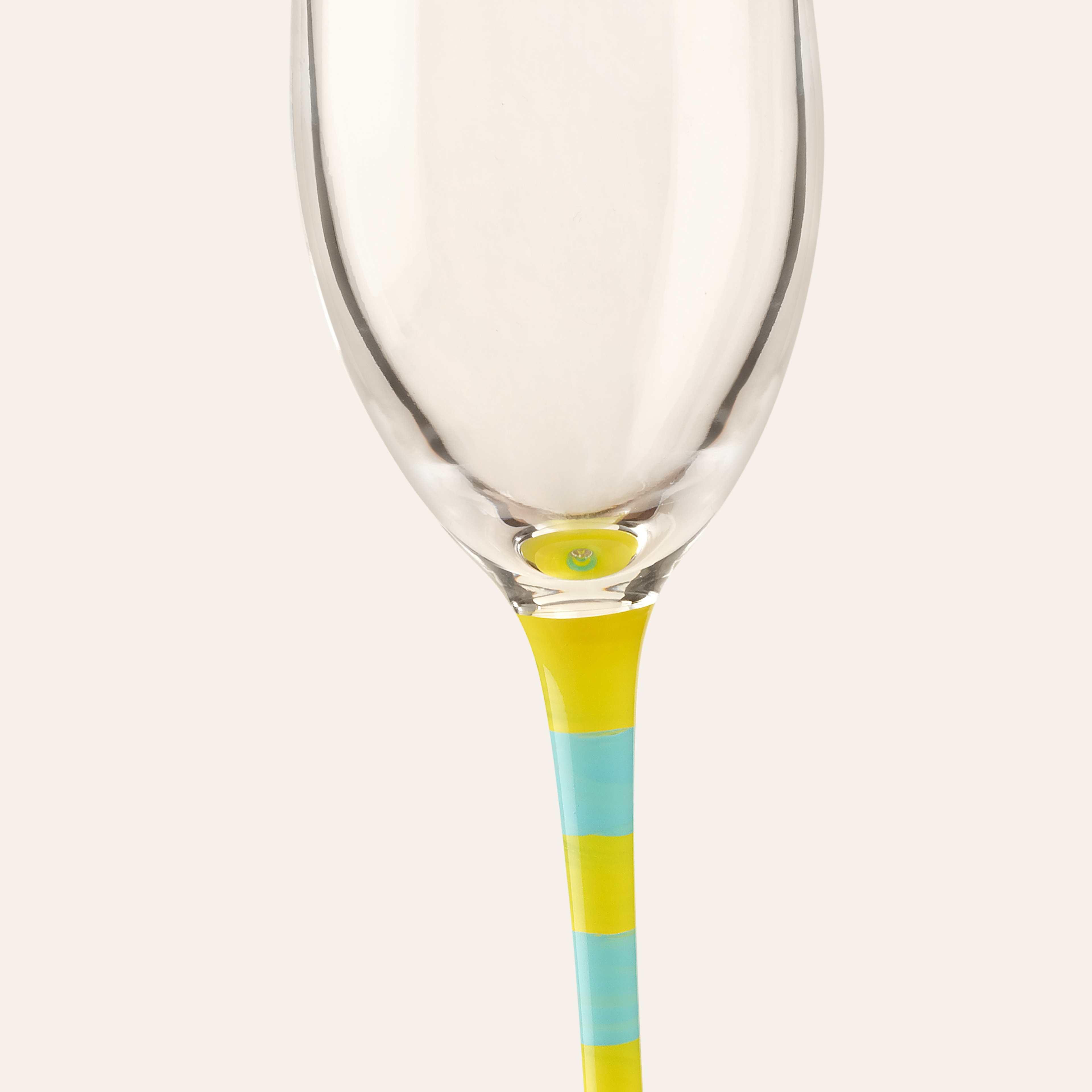 Loess Cam Kadeh 180 Ml Mavi - Sarı