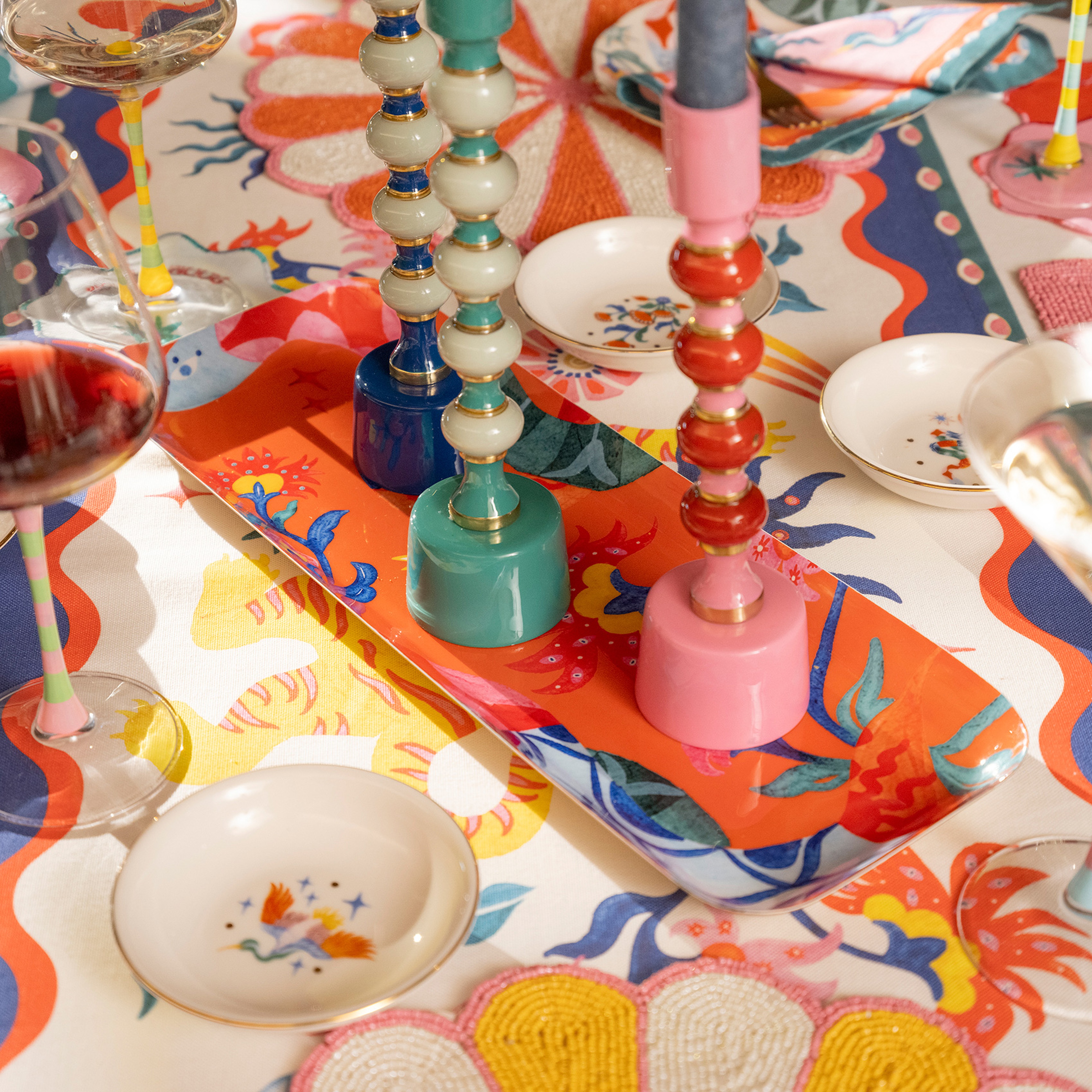 Nanpur Metal Dekoratif Tepsi 42x15x2 Cm Turuncu