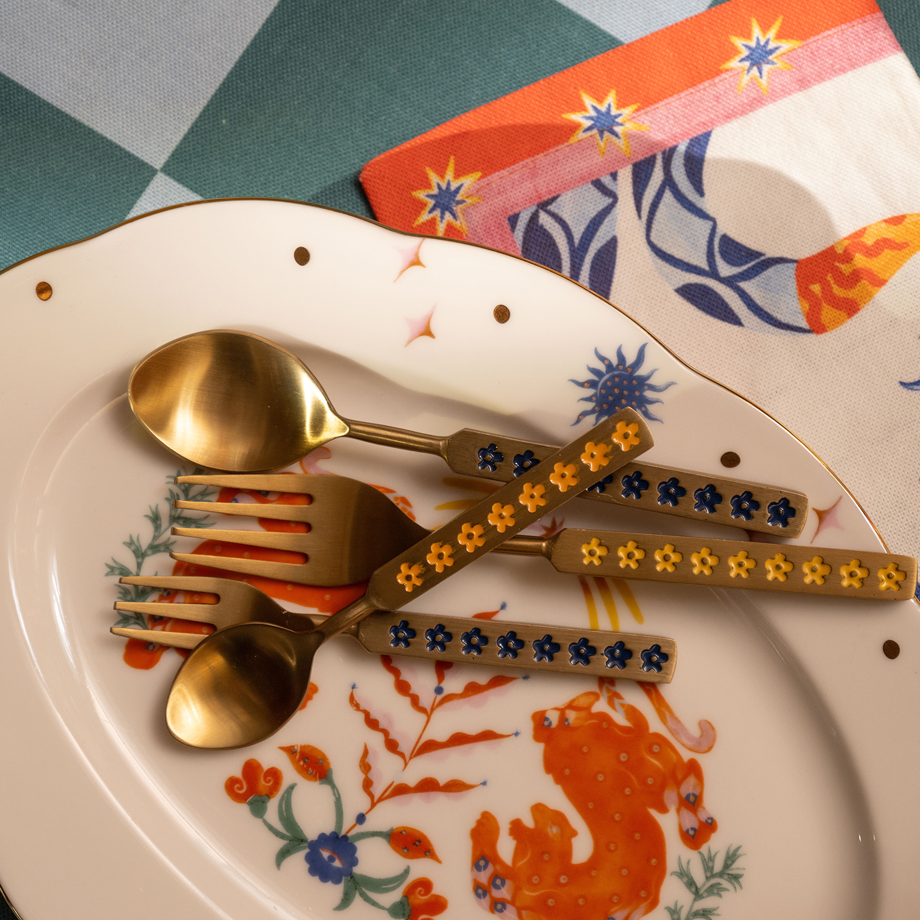 Rampur Çelik Servis Seti 4x20x0.2 Cm Renkli