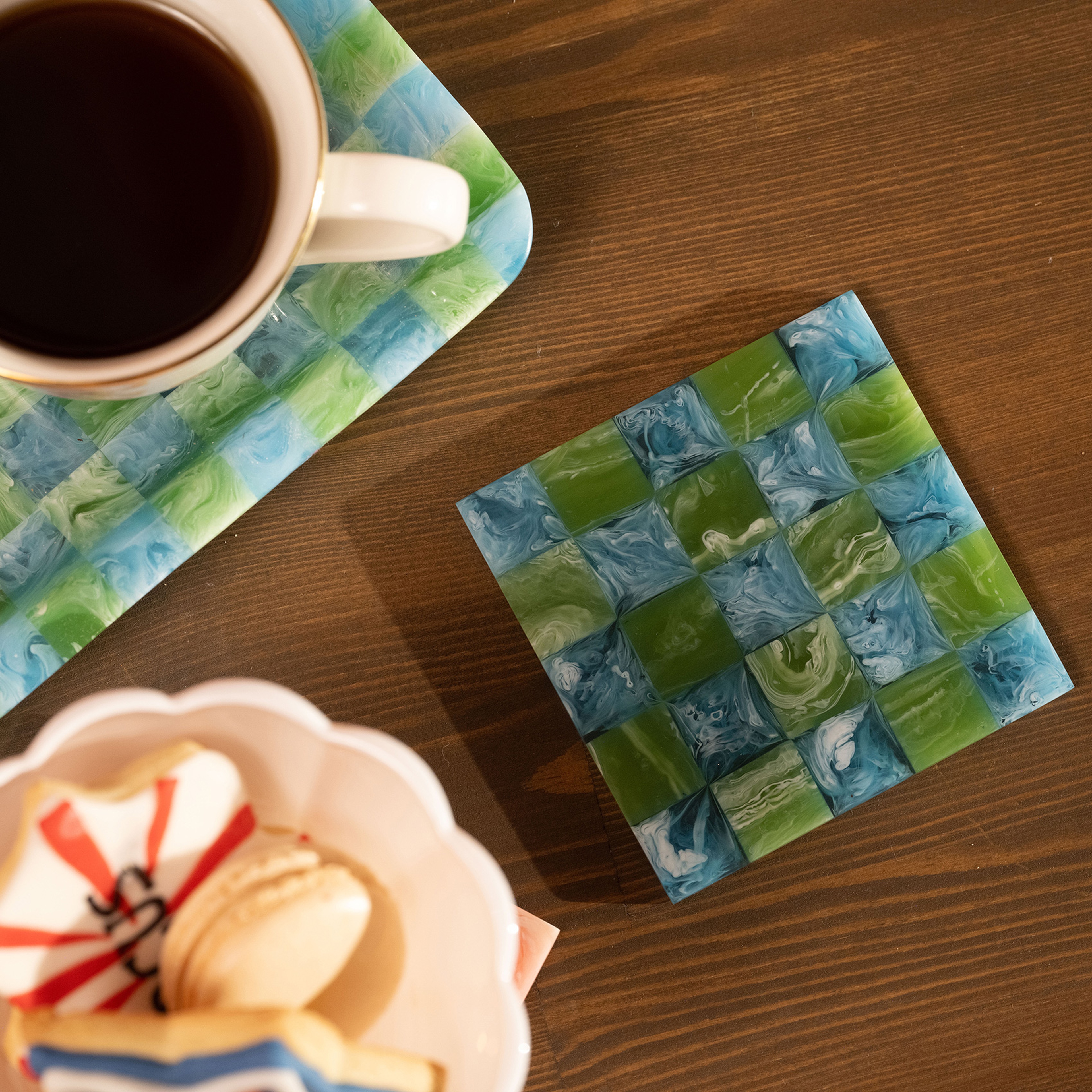 Tanda Reçine Bardak Altlığı 10x10x1 Cm Renkli