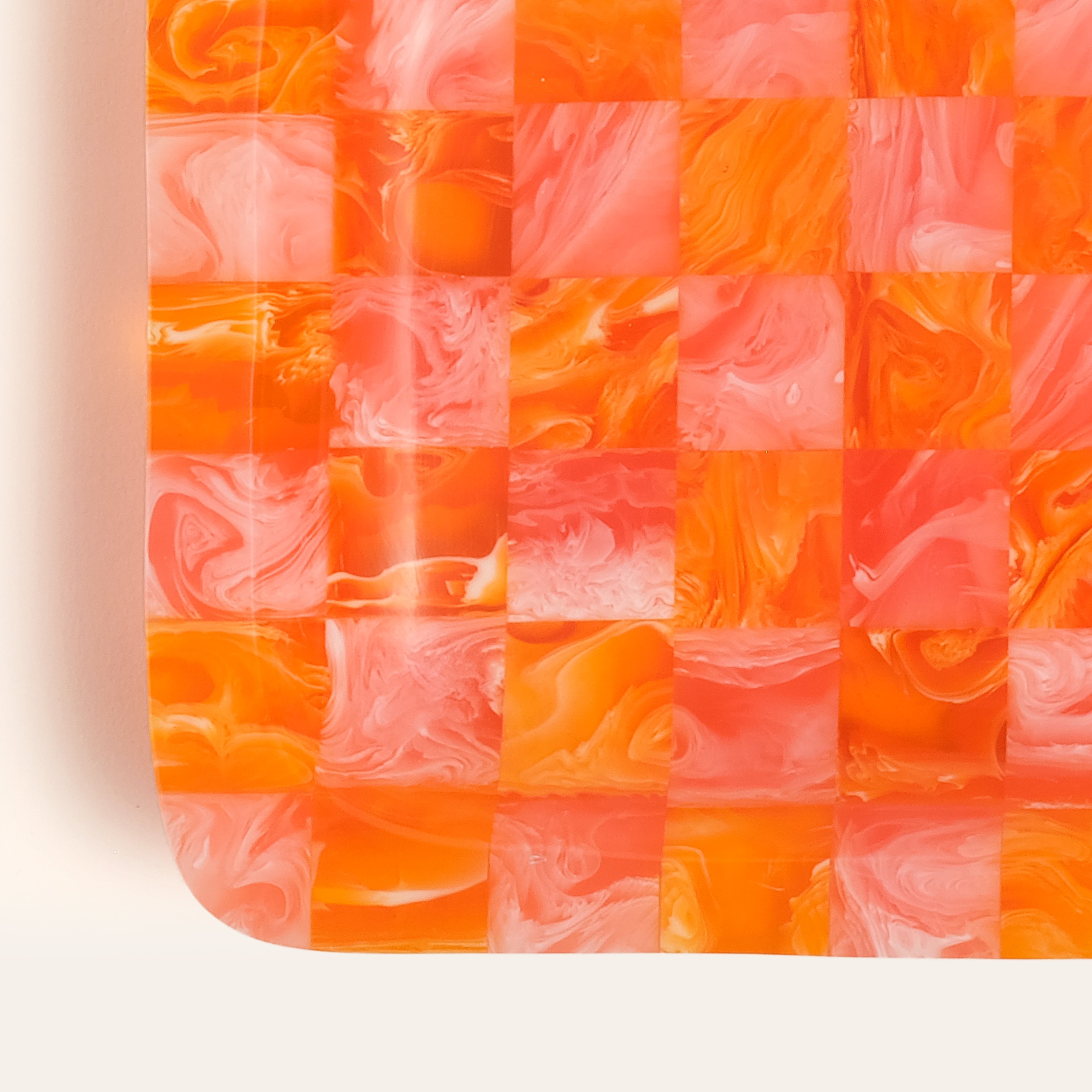 Tanda Reçine Tepsi 25x15x3 Cm Turuncu - Pembe