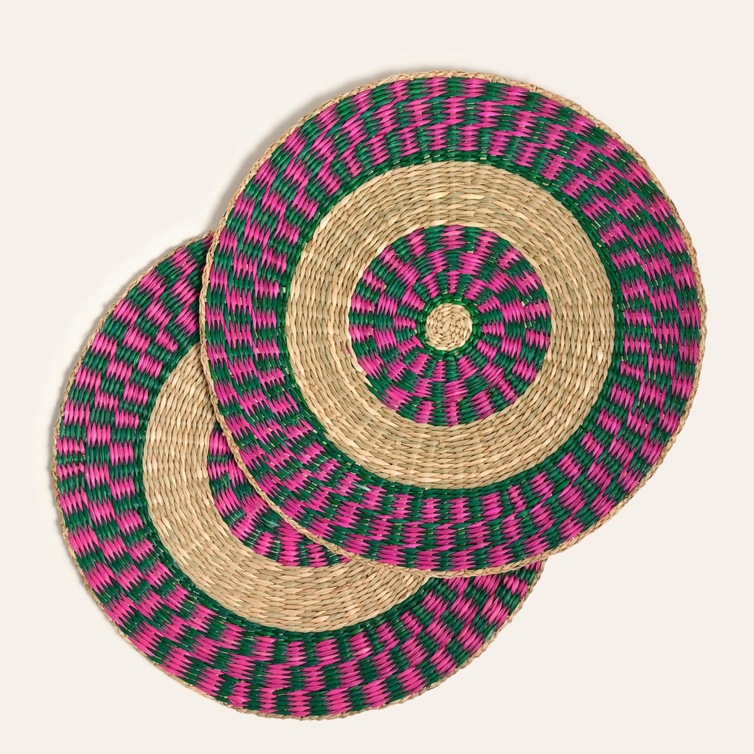 Tam Dao Deniz Çayırı Amerikan Servis 38 Cm Yeşil - Pembe