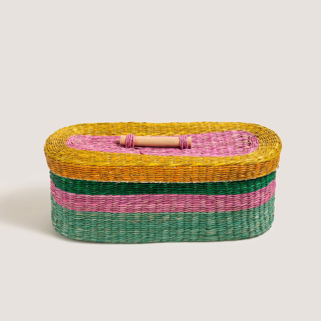 Tam Dao Deniz Çayırı Sepet 40x15x16 Cm Renkli