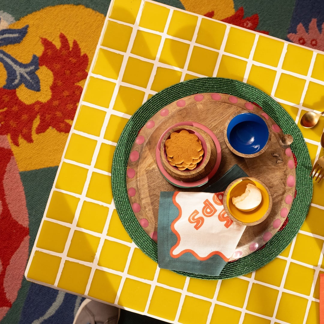 Lakrı Mango Ağacı Sunum Tahtası 30x30x2 Cm Fuşya