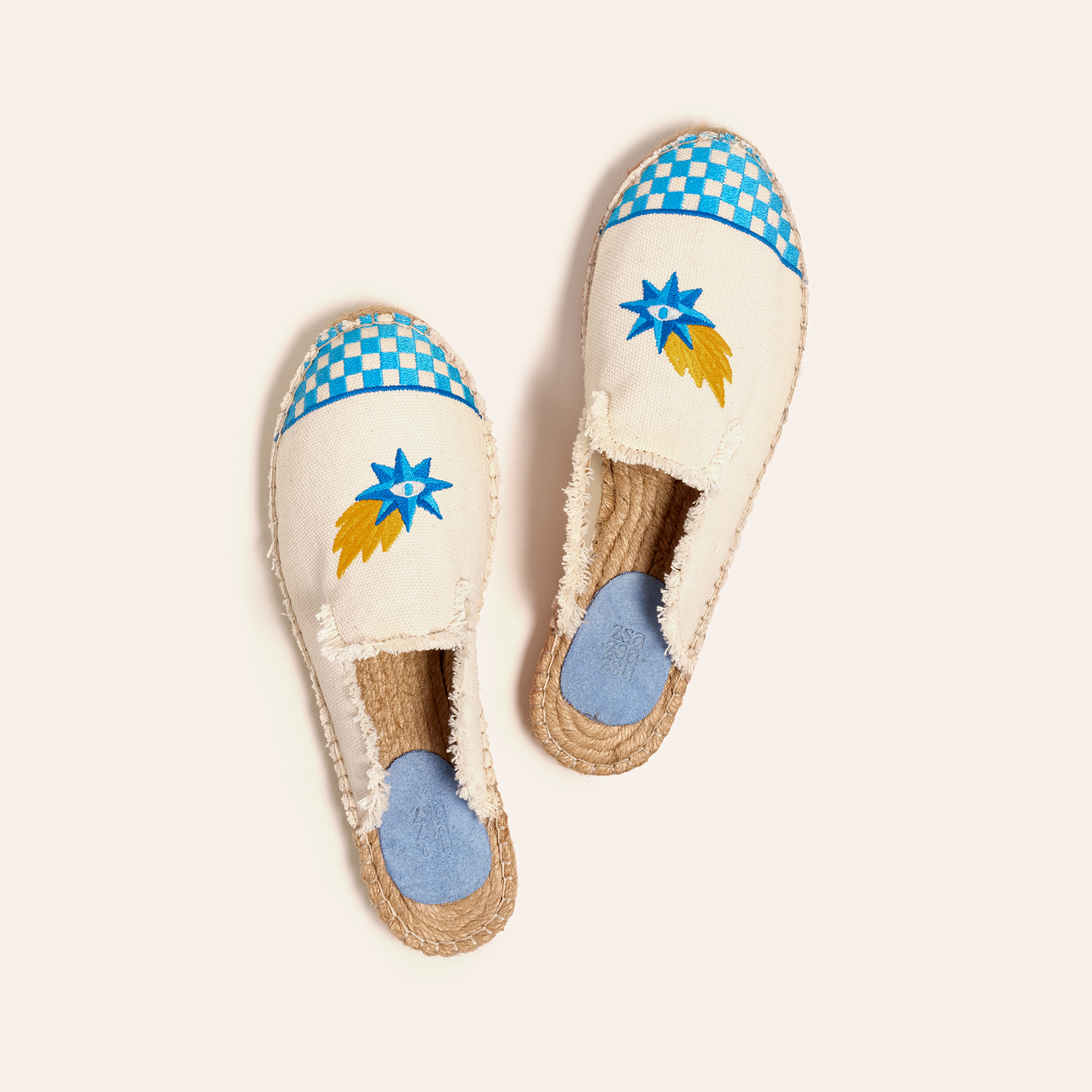 Florya Jüt Terlik 37-40 Ekru - Mavi