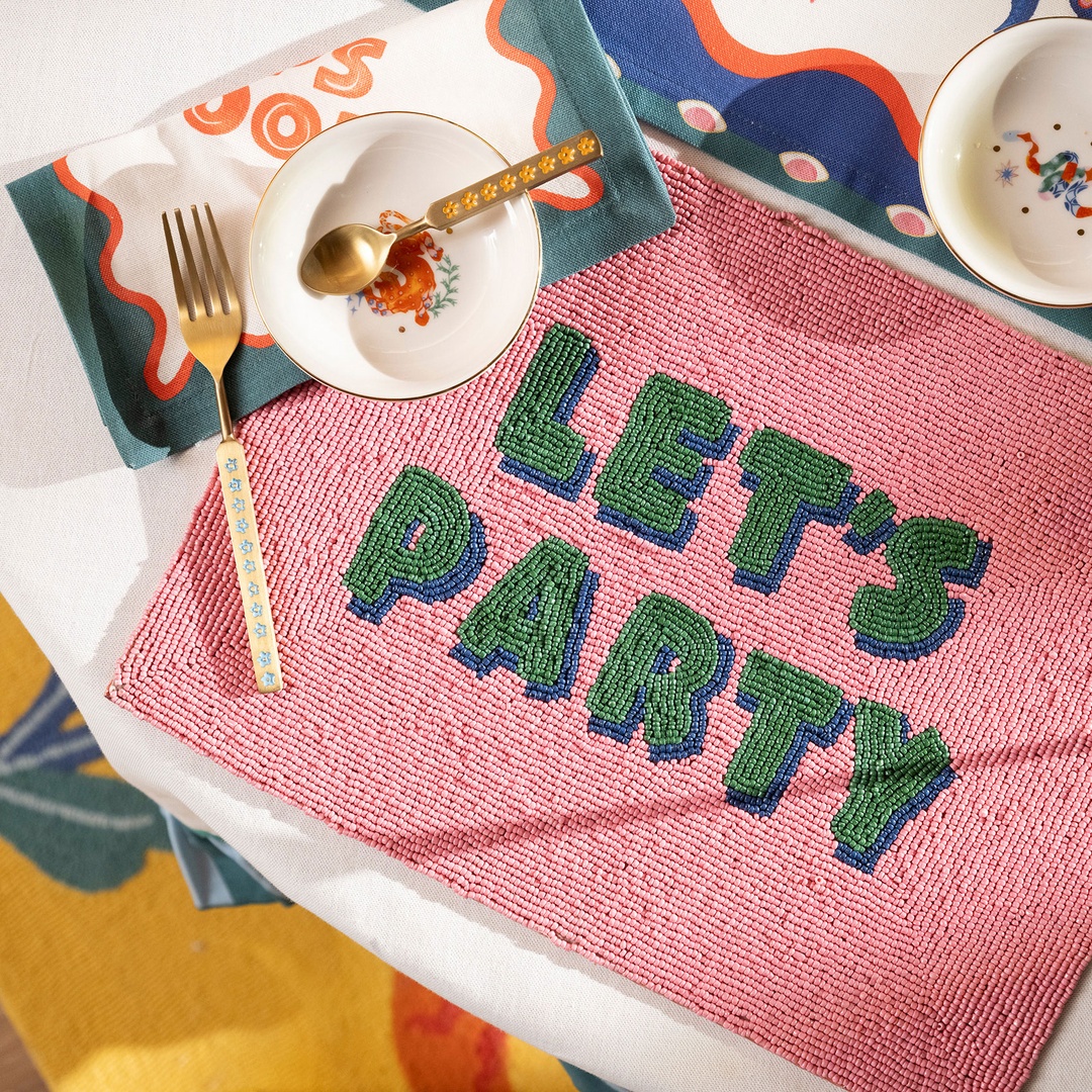 Khanpur Cam Boncuk Amerikan Servis 30x40 Cm Pembe