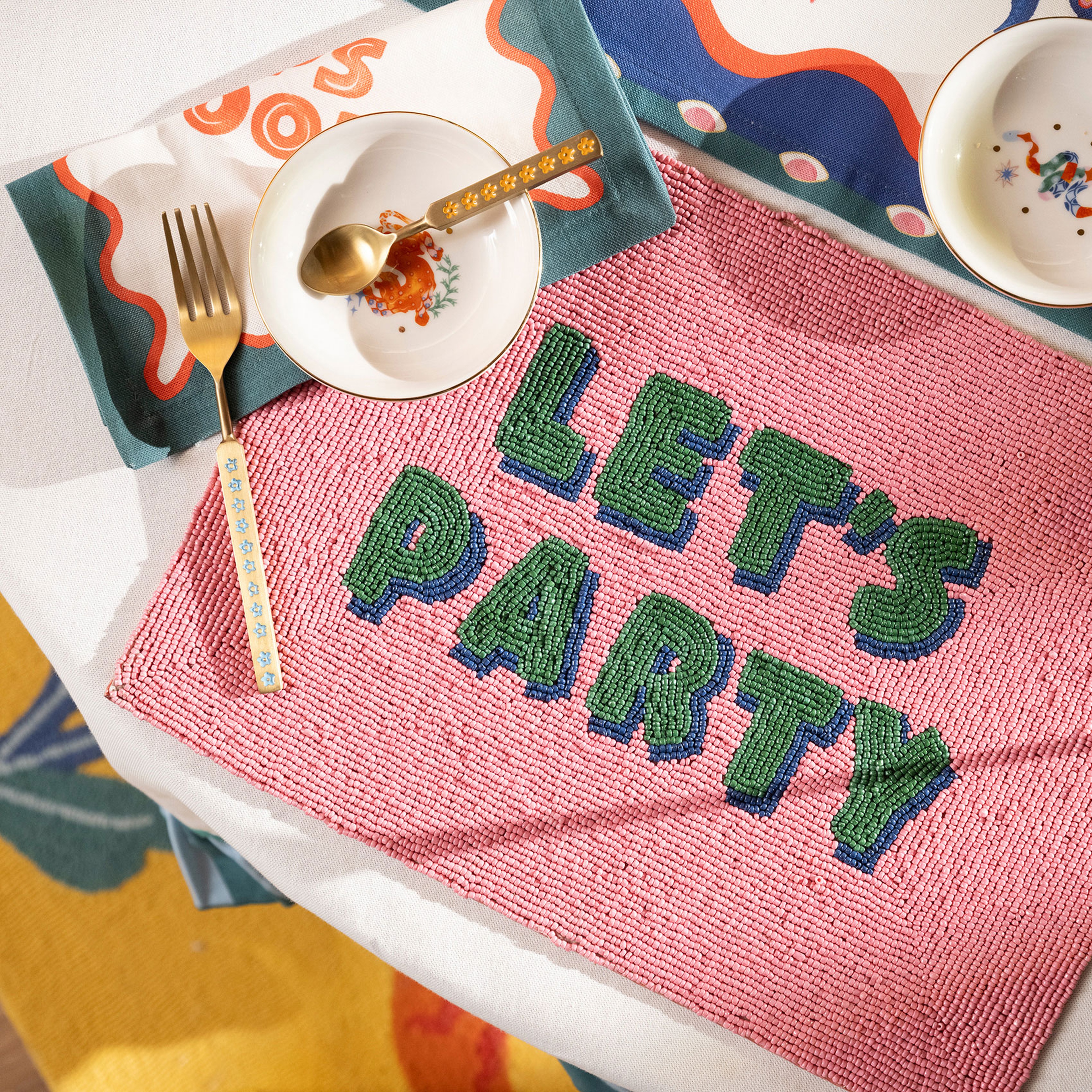 Khanpur Cam Boncuk Amerikan Servis 30x40 Cm Pembe