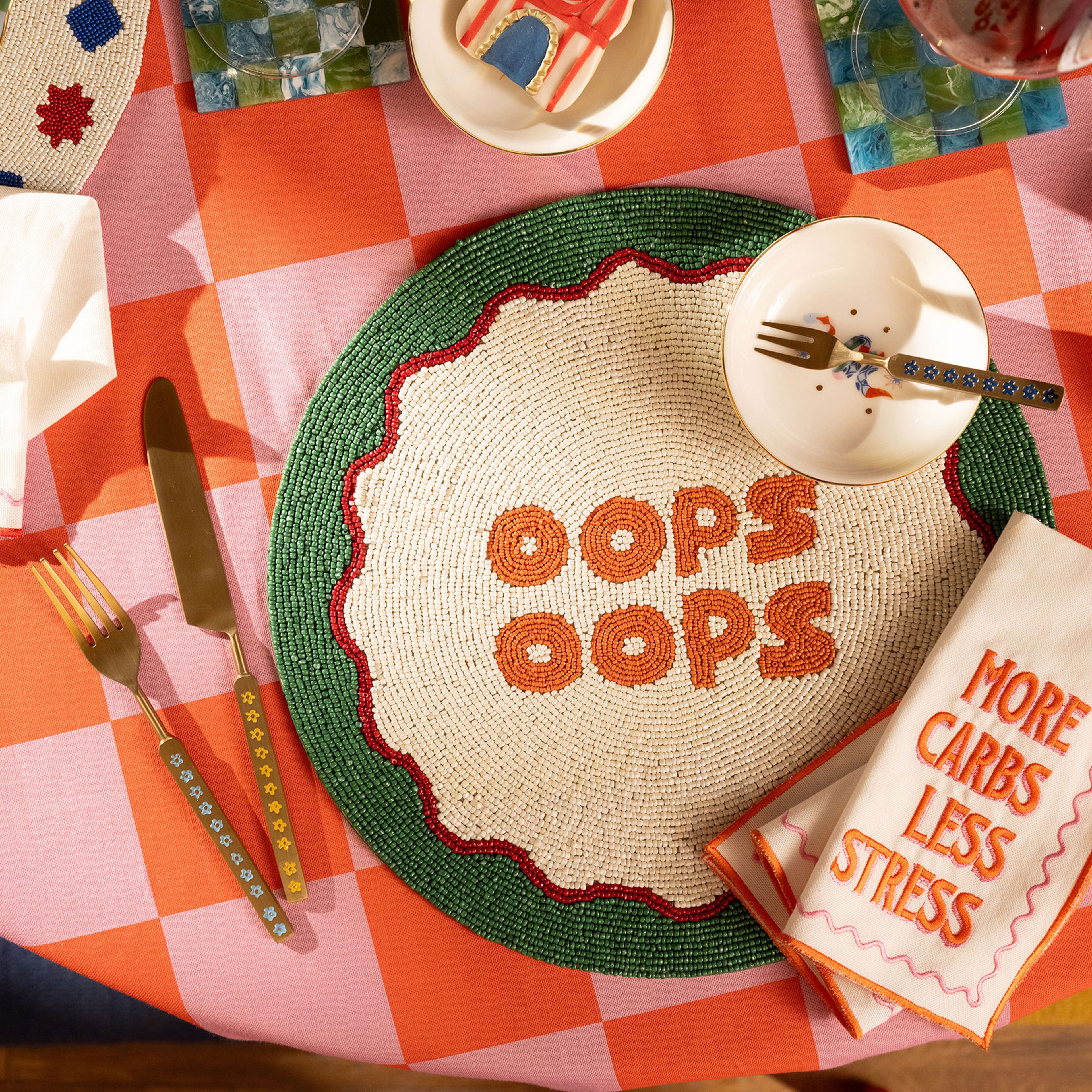 Khanpur Cam Boncuk Amerikan Servis 35 Cm Renkli