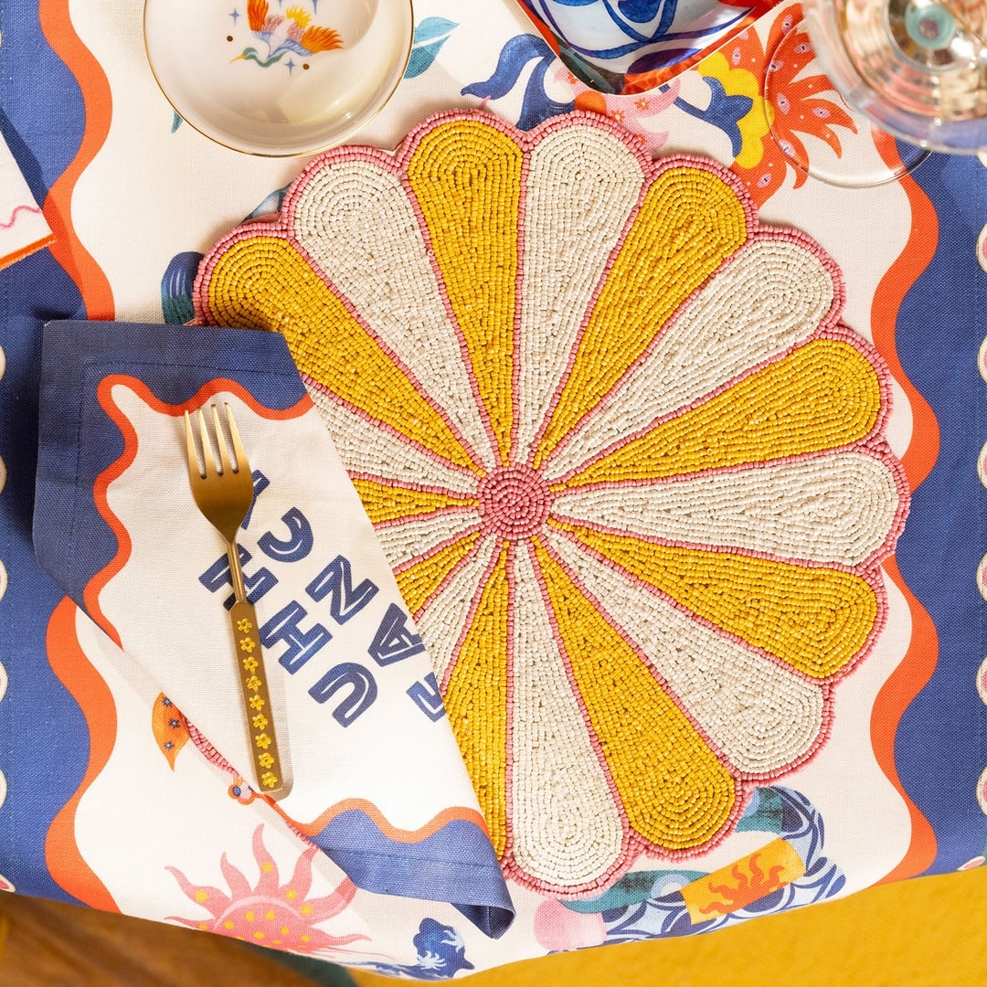 Khanpur Cam Boncuk Amerikan Servis 35 Cm Sarı