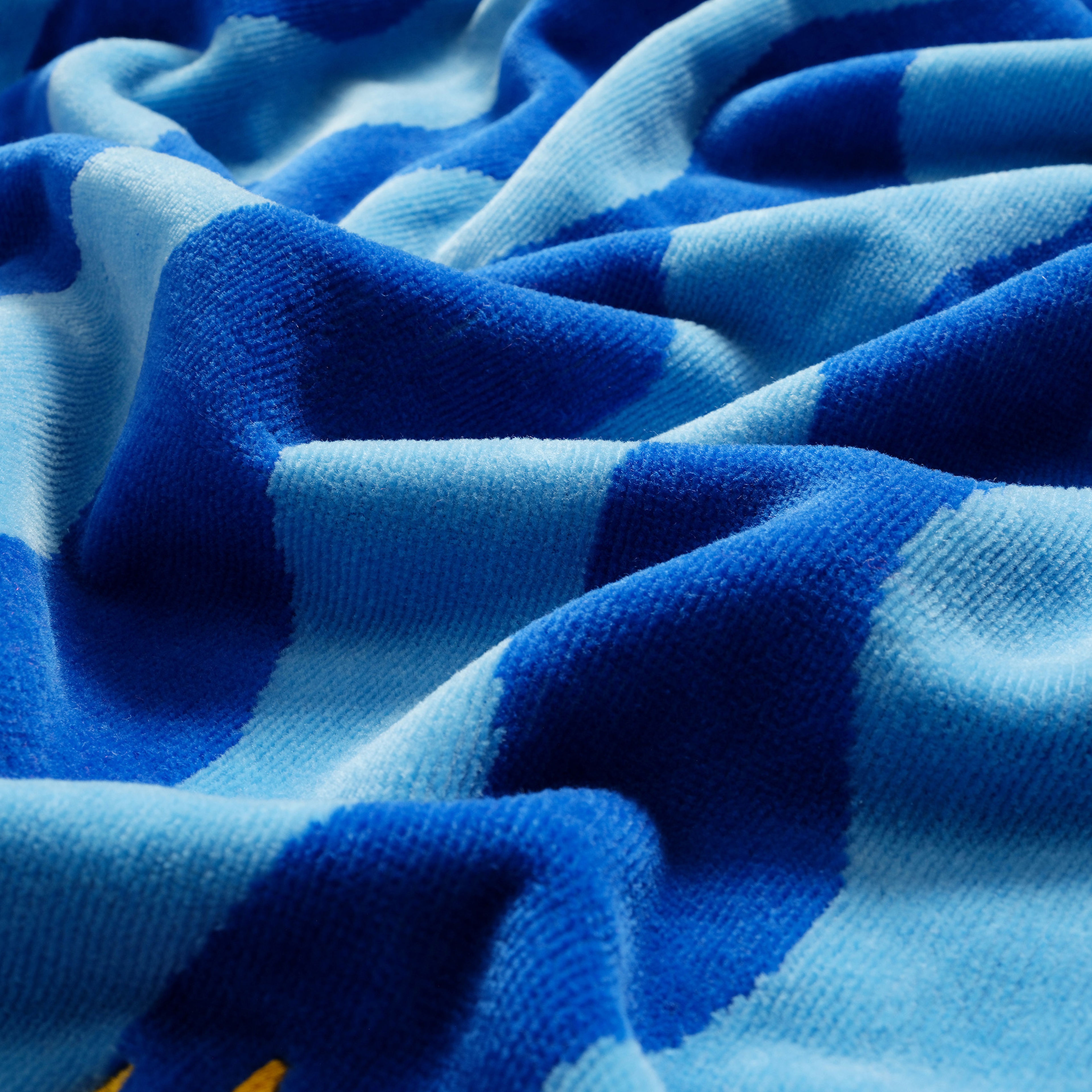 Tabea Nakışlı Pamuk Plaj Havlusu 90x180 Cm Açık Mavi - Koyu Mavi