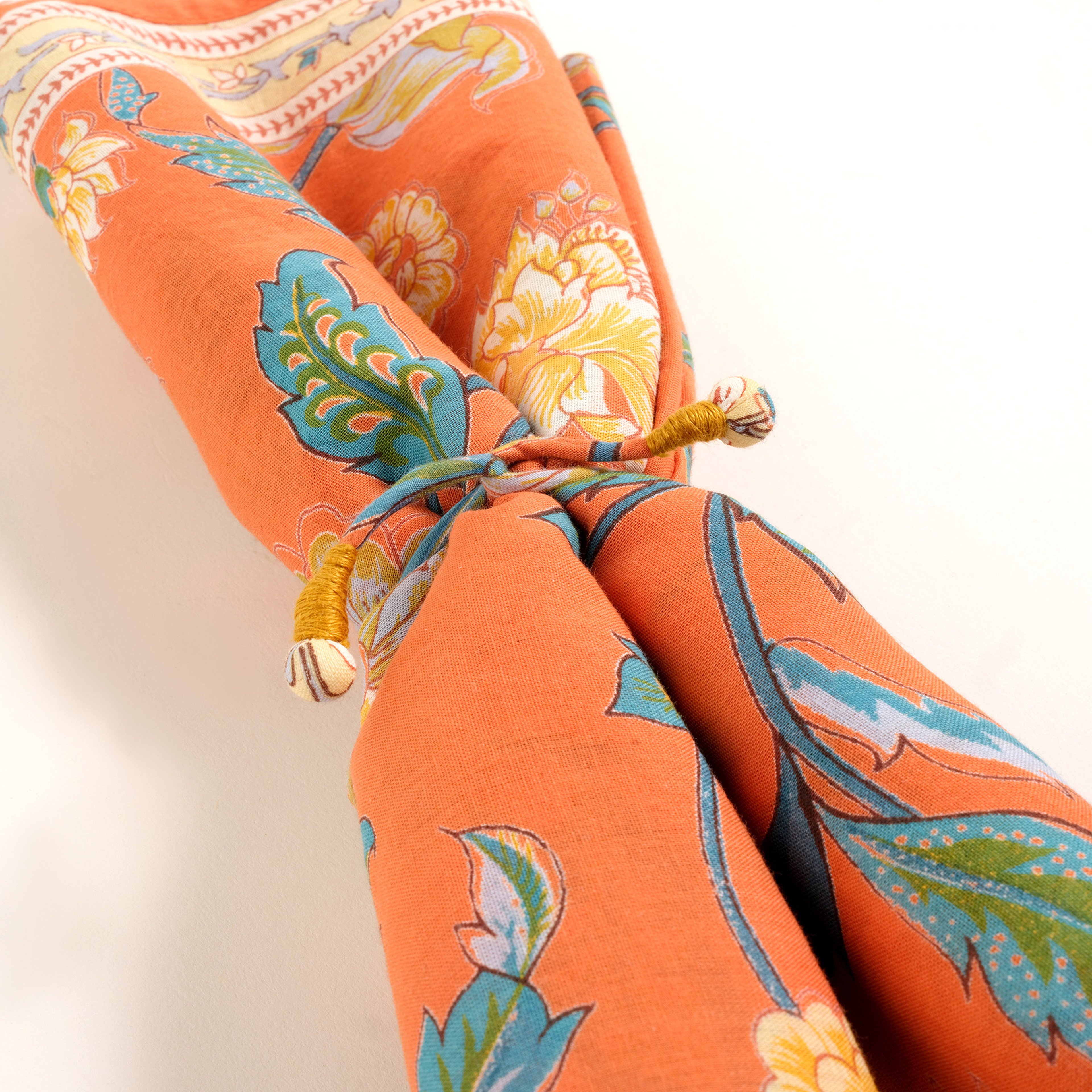 Gaya El Baskısı Fular 115x115 Cm Turuncu