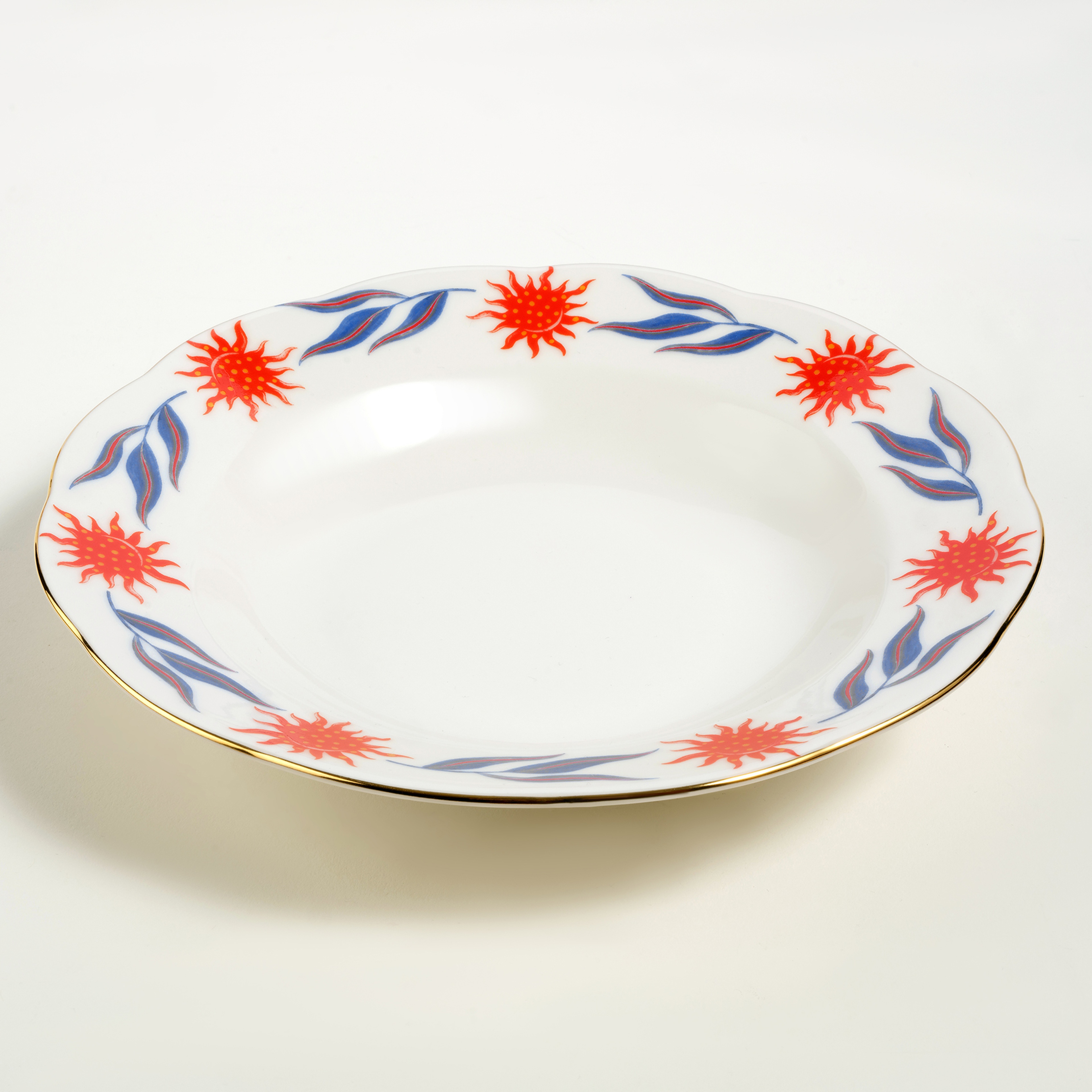 Emet Porselen Çukur Tabak 23x23x4.5 Cm Renkli