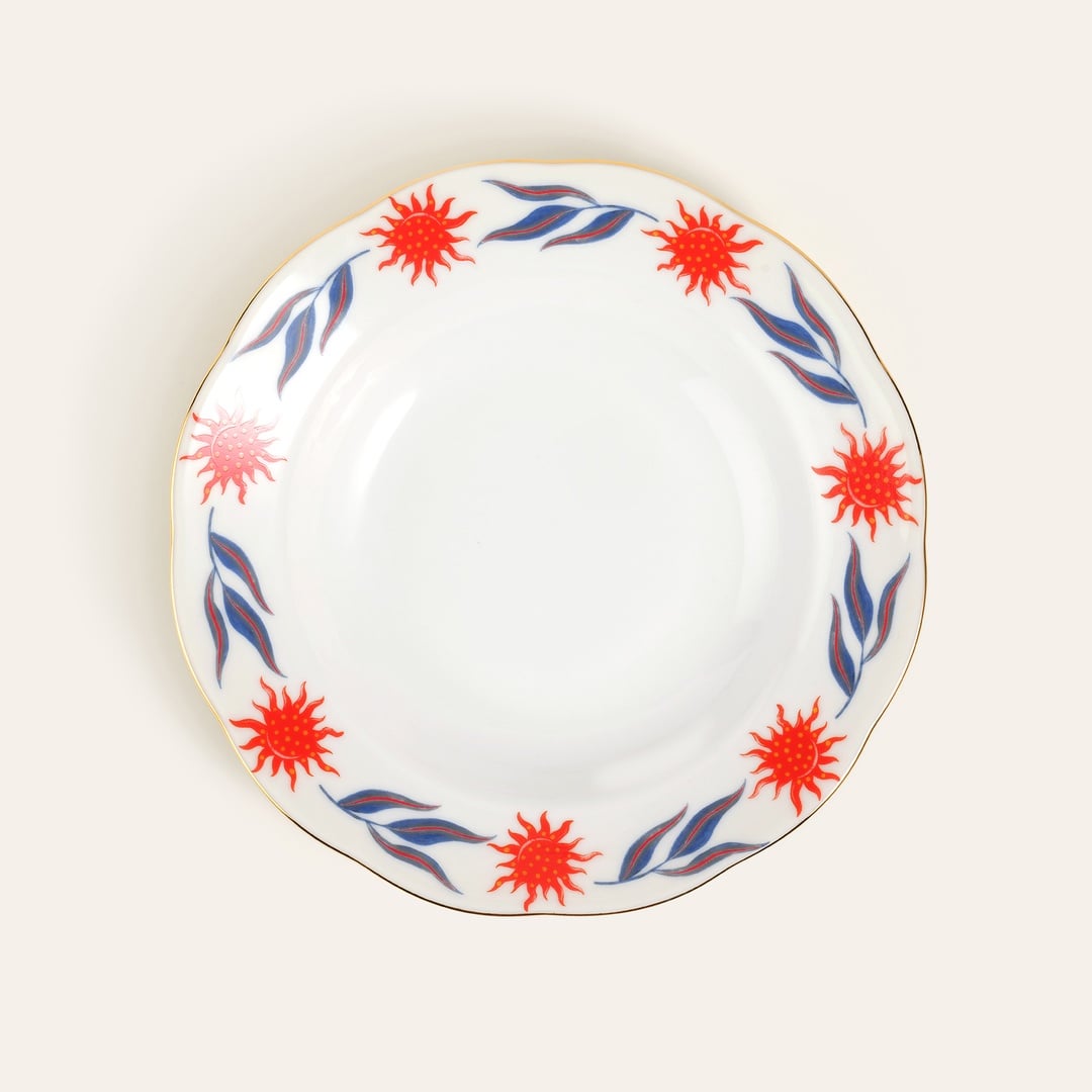 Emet Porselen Çukur Tabak 23x23x4.5 Cm Renkli