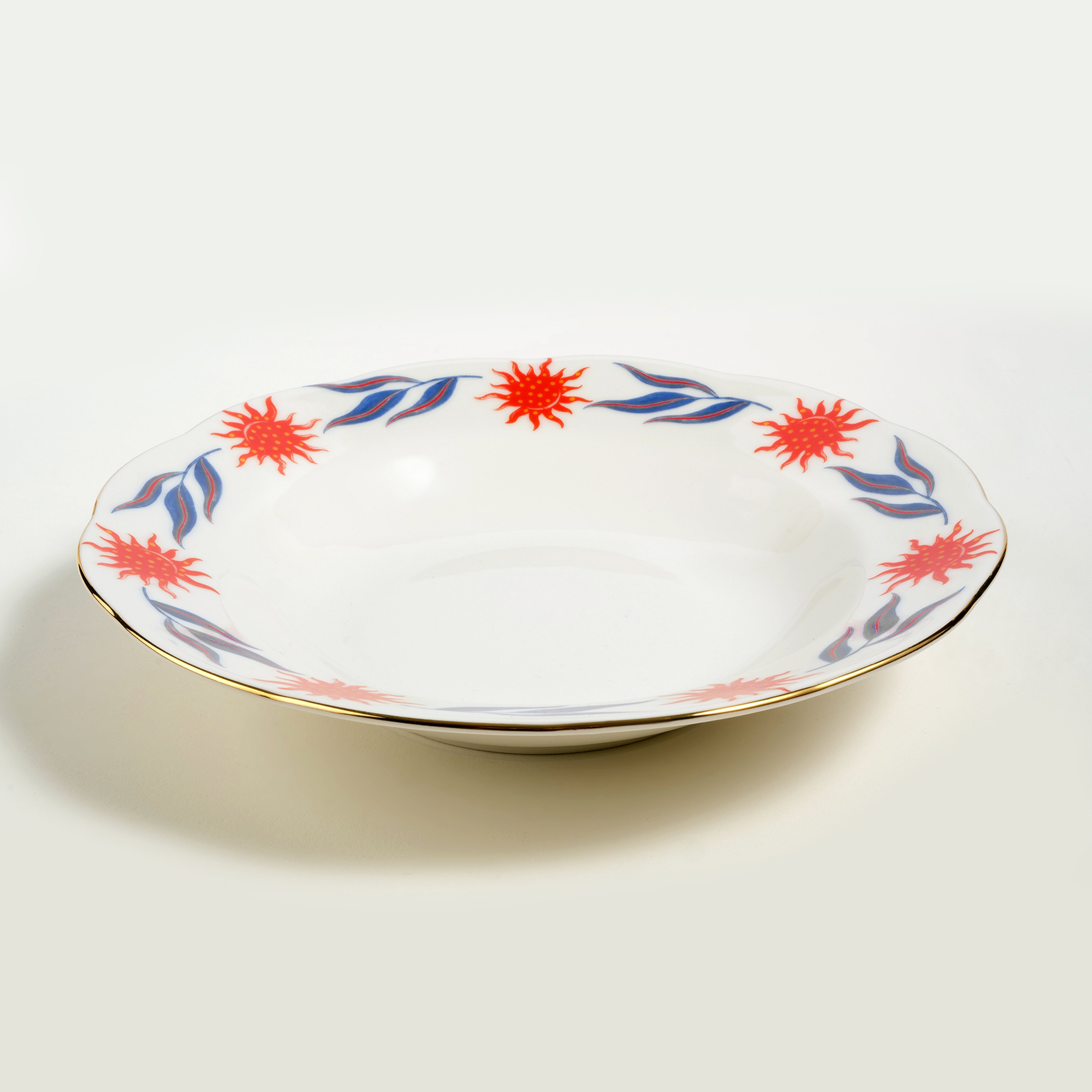 Emet Porselen Çukur Tabak 23x23x4.5 Cm Renkli