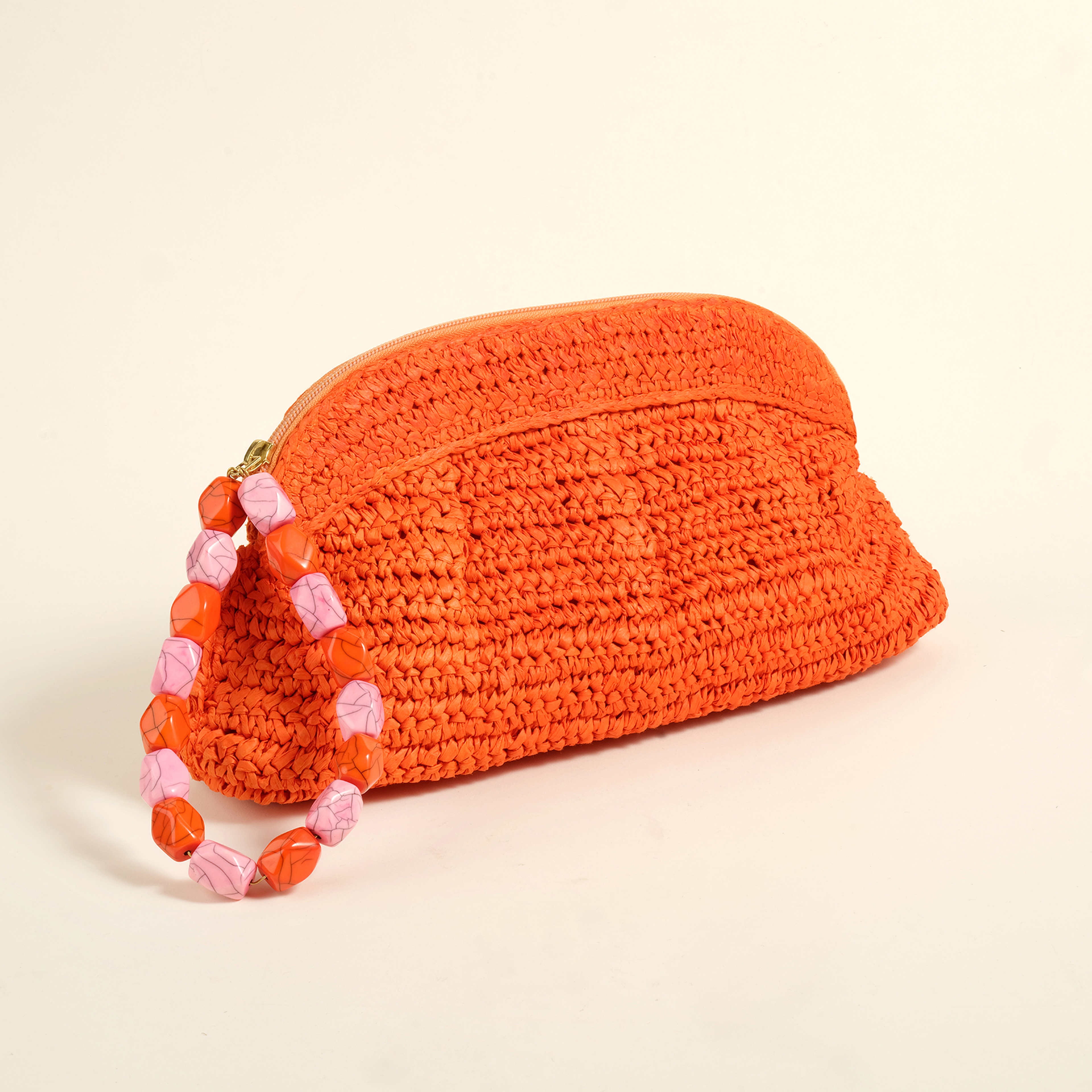 Delhı Rafya El Çantası 34x18 Cm Turuncu