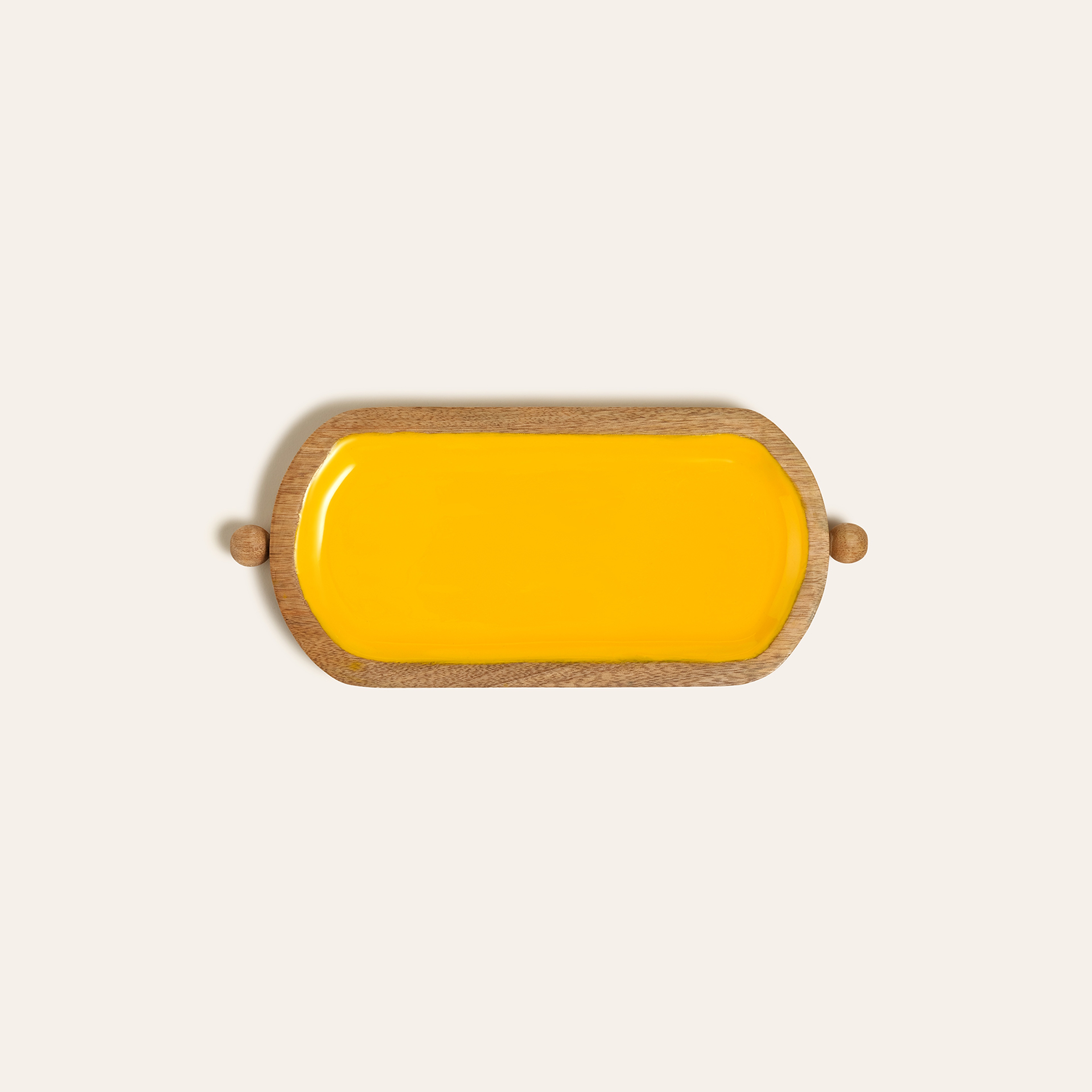 Lakrı Mango Ağacı Tepsi 31x14x2 Cm Sarı