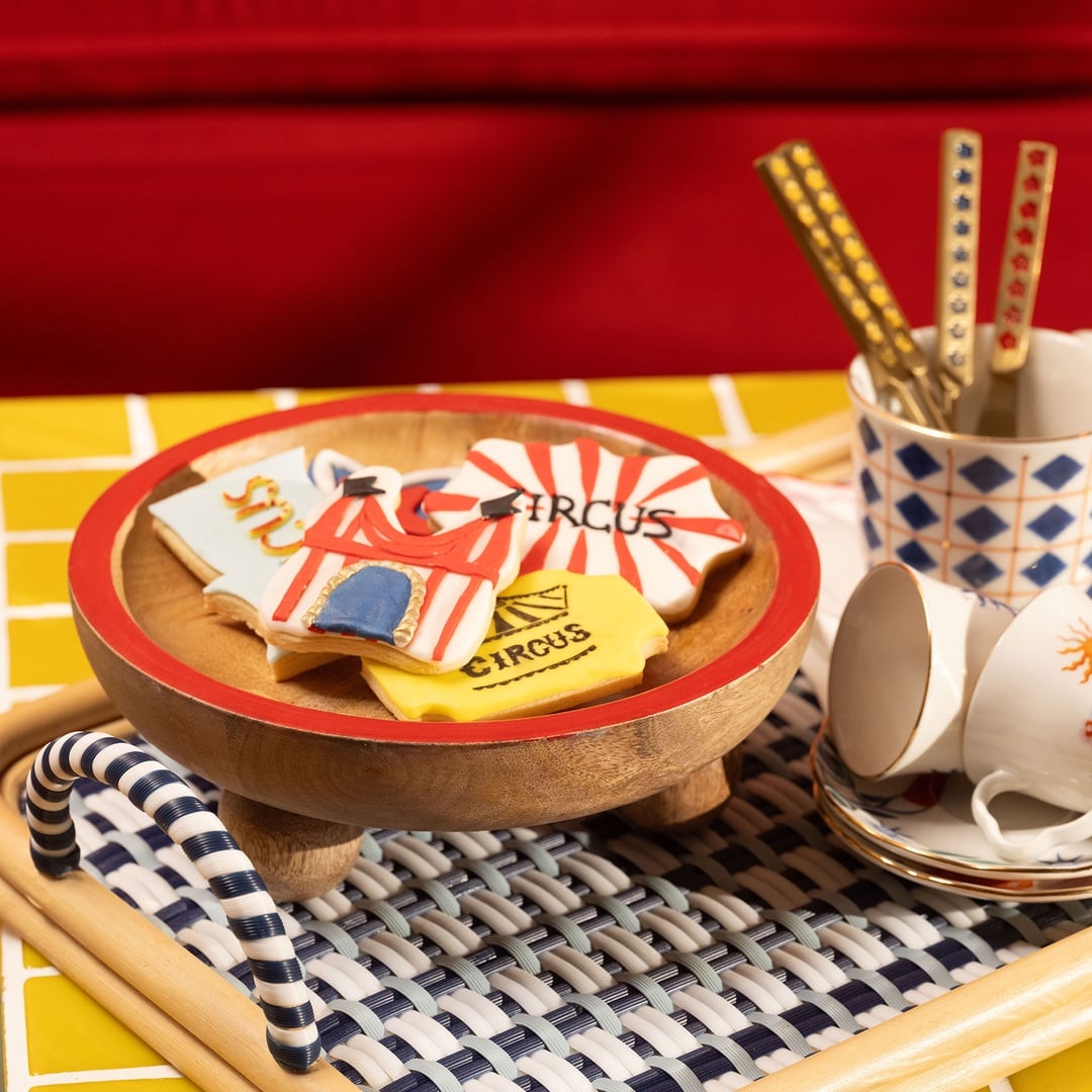 Lakrı Mango Ağacı Sunum Tahtası 22x22x8 Cm Kırmızı